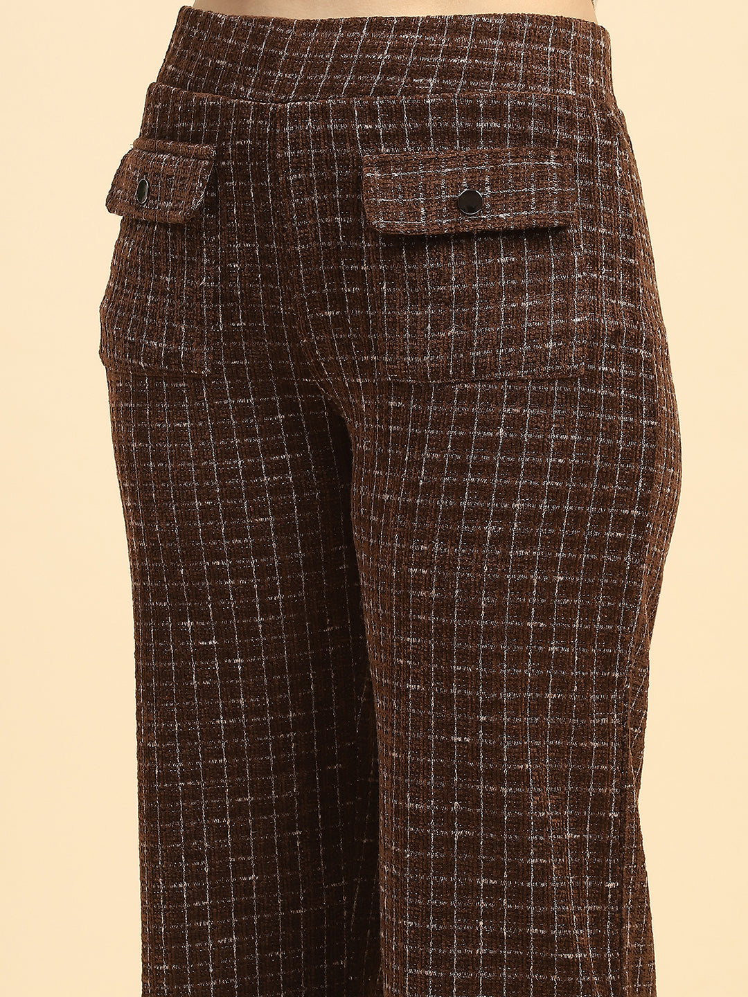 Coffee Checkered Co ord Set - Global Republic