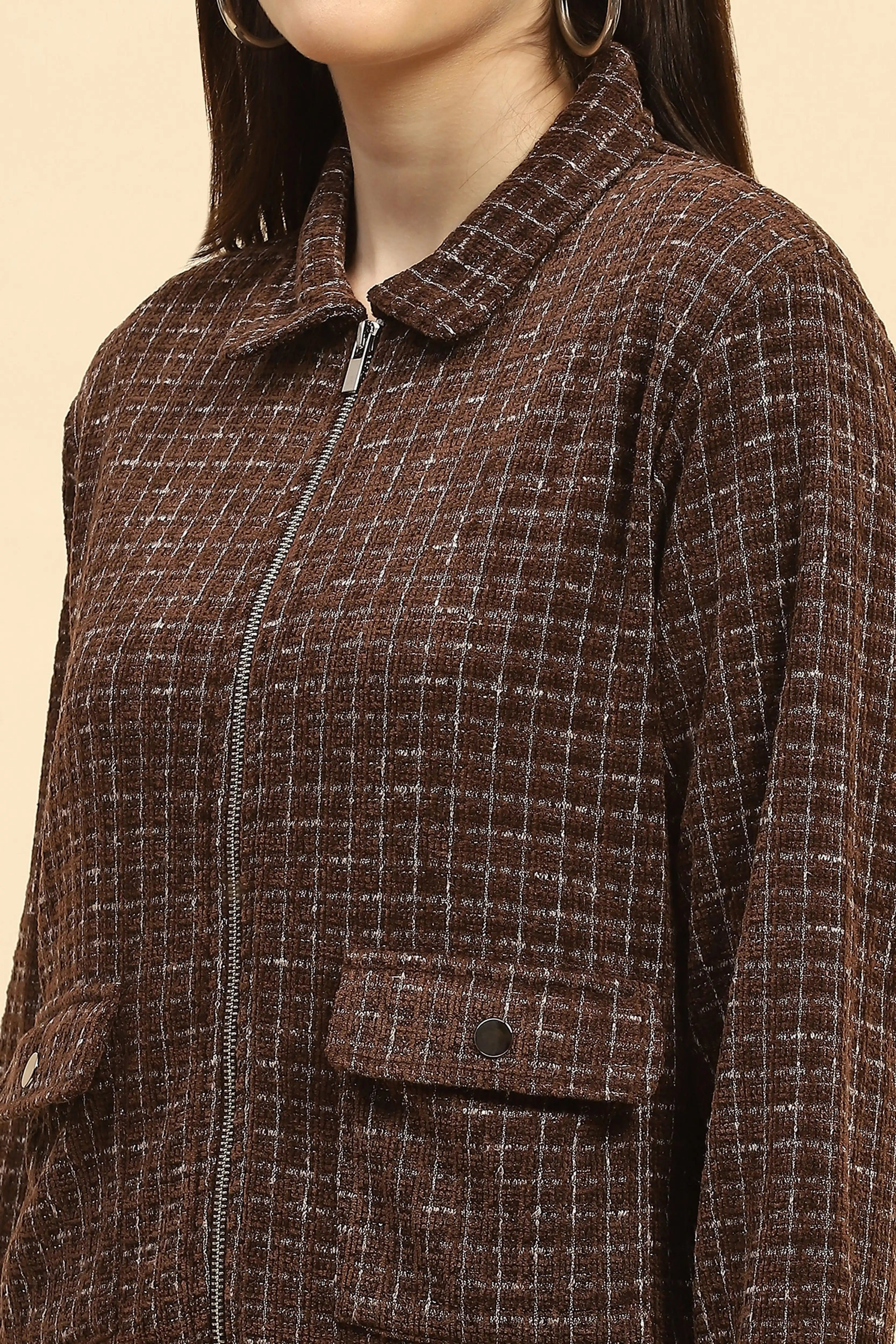 Coffee Checkered Co ord Set