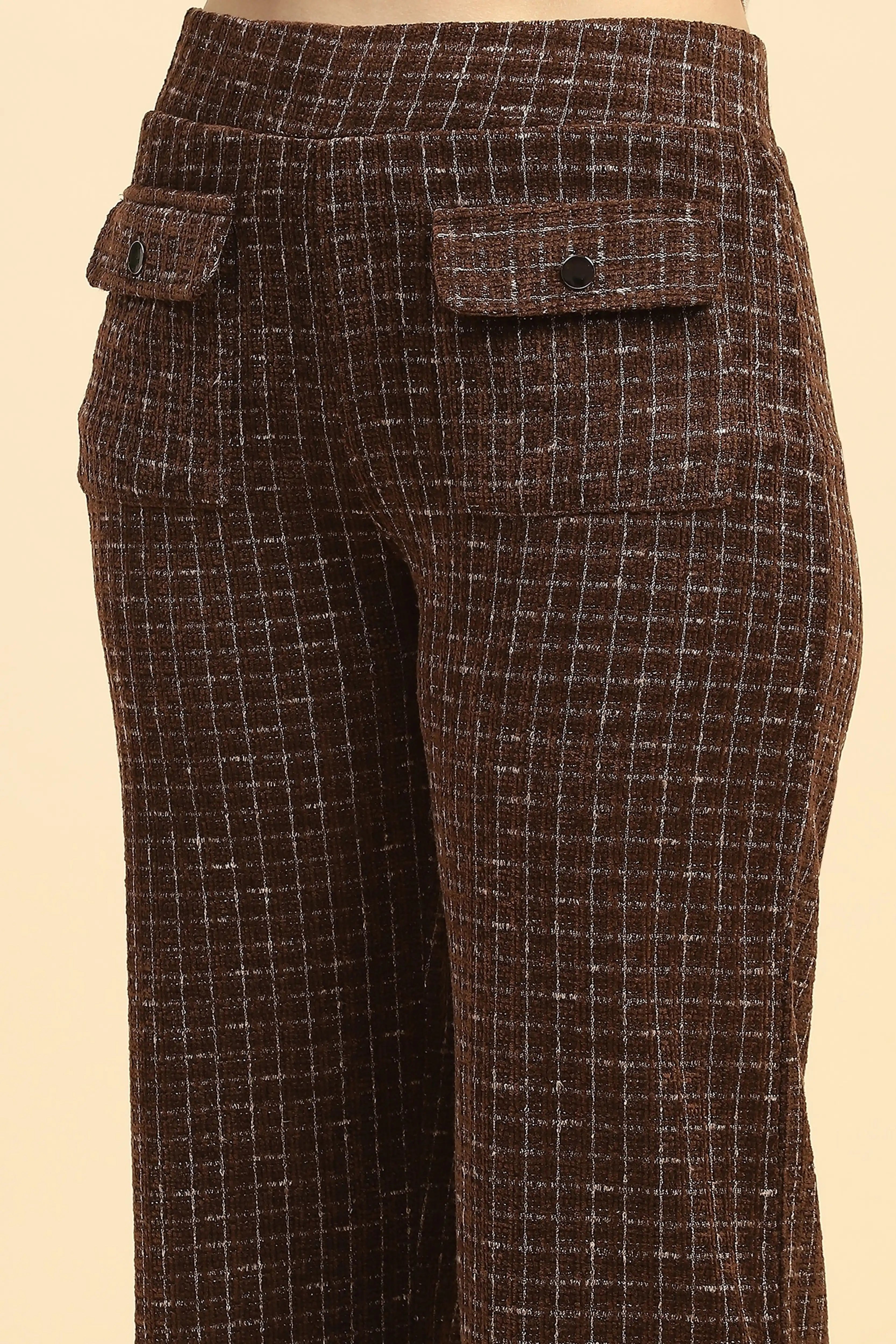 Coffee Checkered Co ord Set