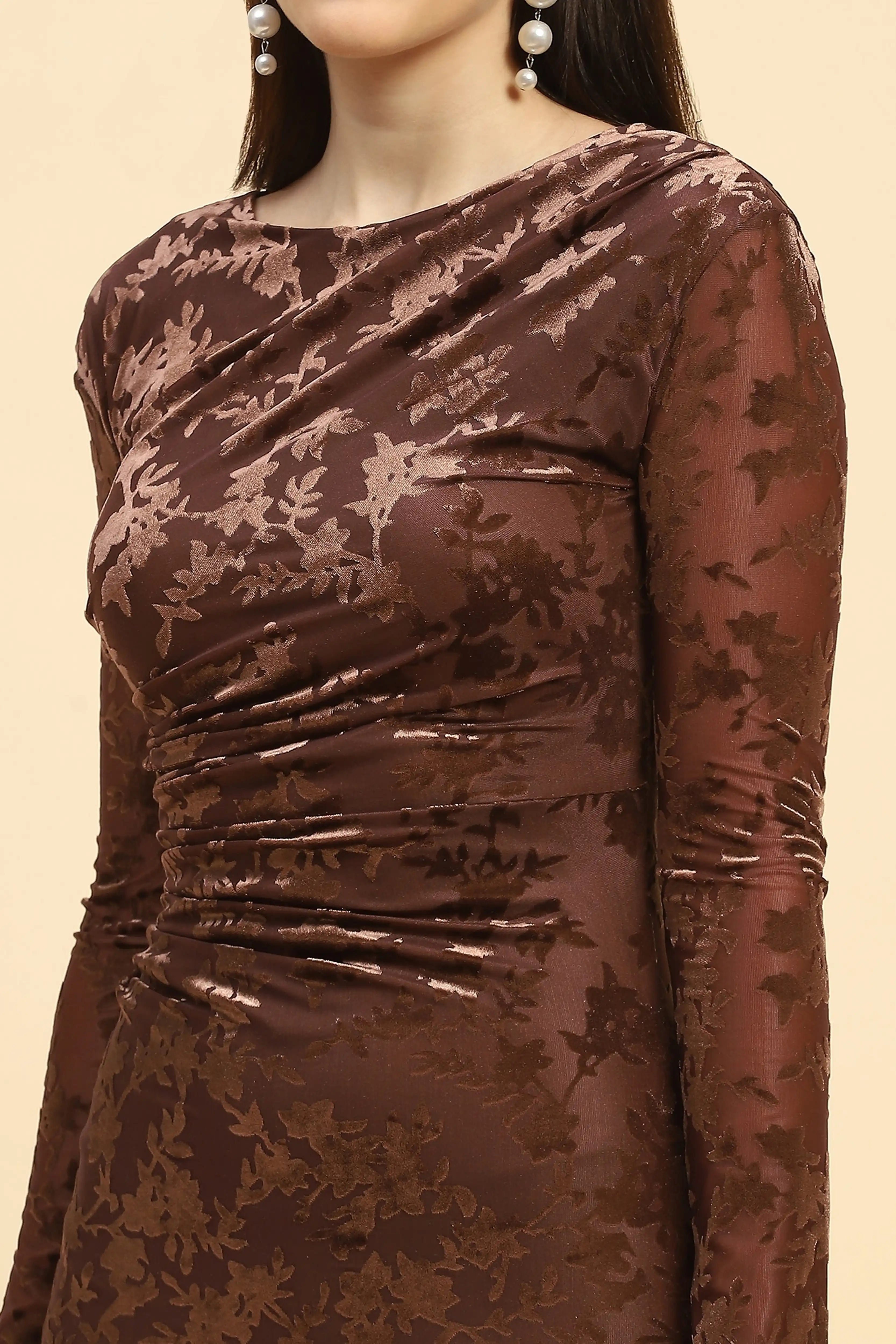 Brown Bodycon Mini Dress