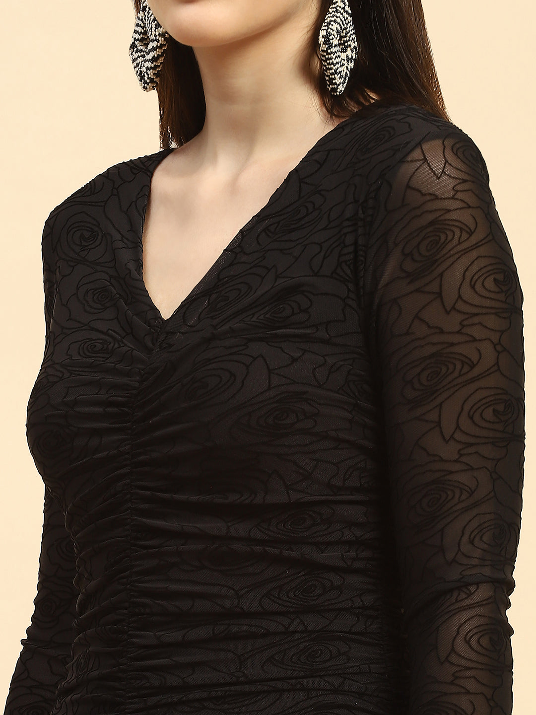 Black Stretchable Dress - Global Republic
