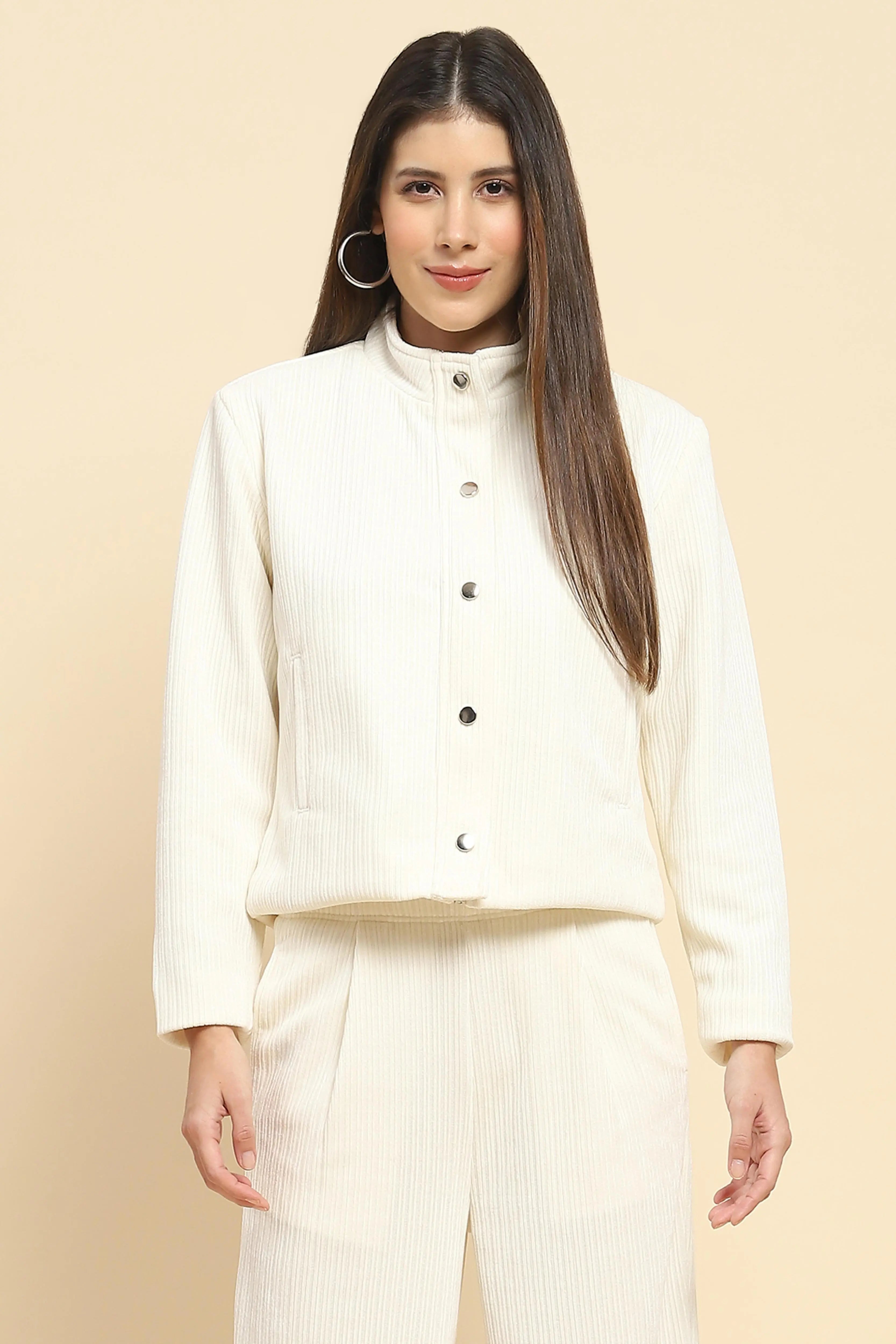 Ecru  Short Winter Jacket - Global Republic