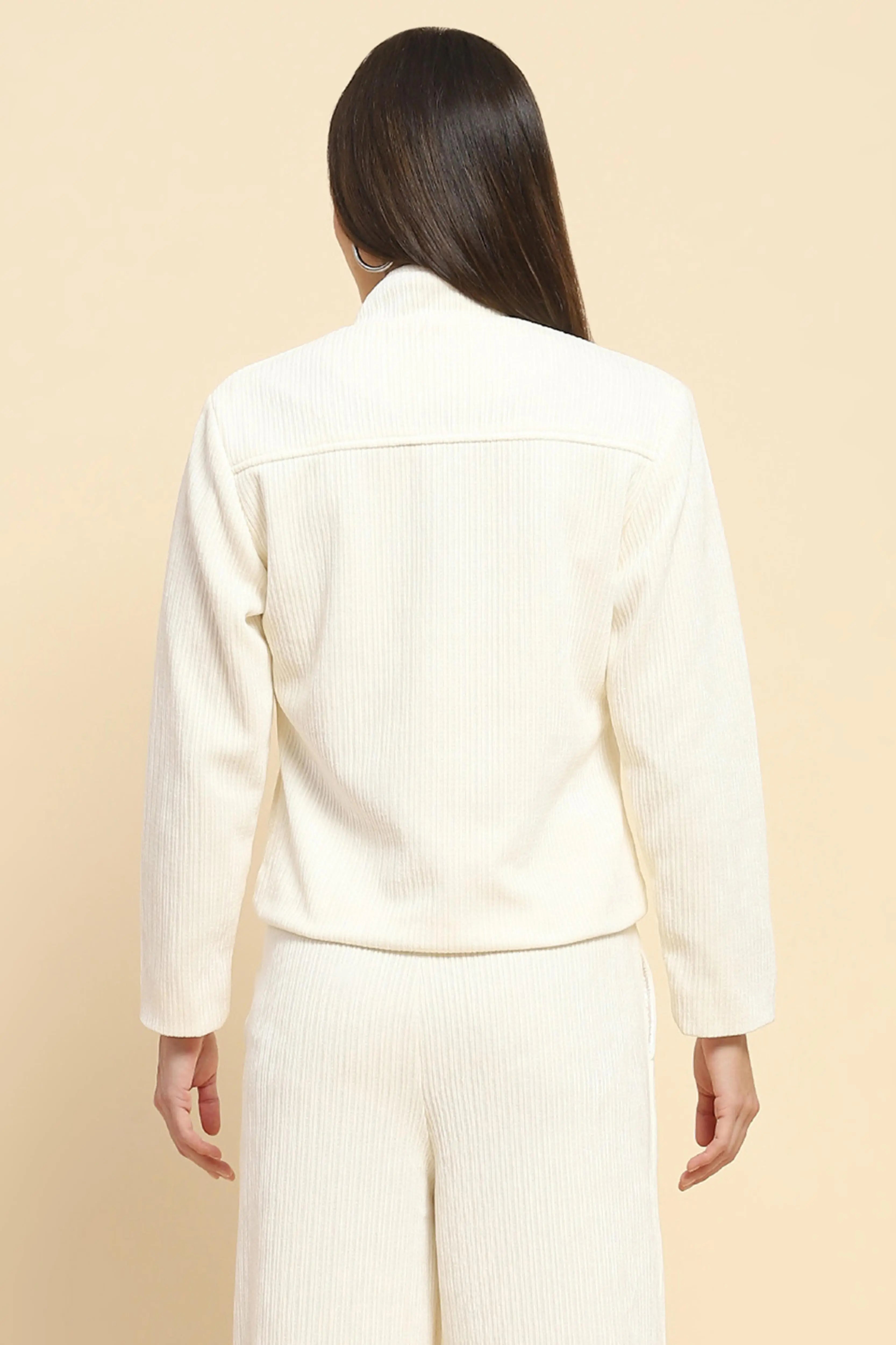 Ecru Short Winter Jacket - Global Republic