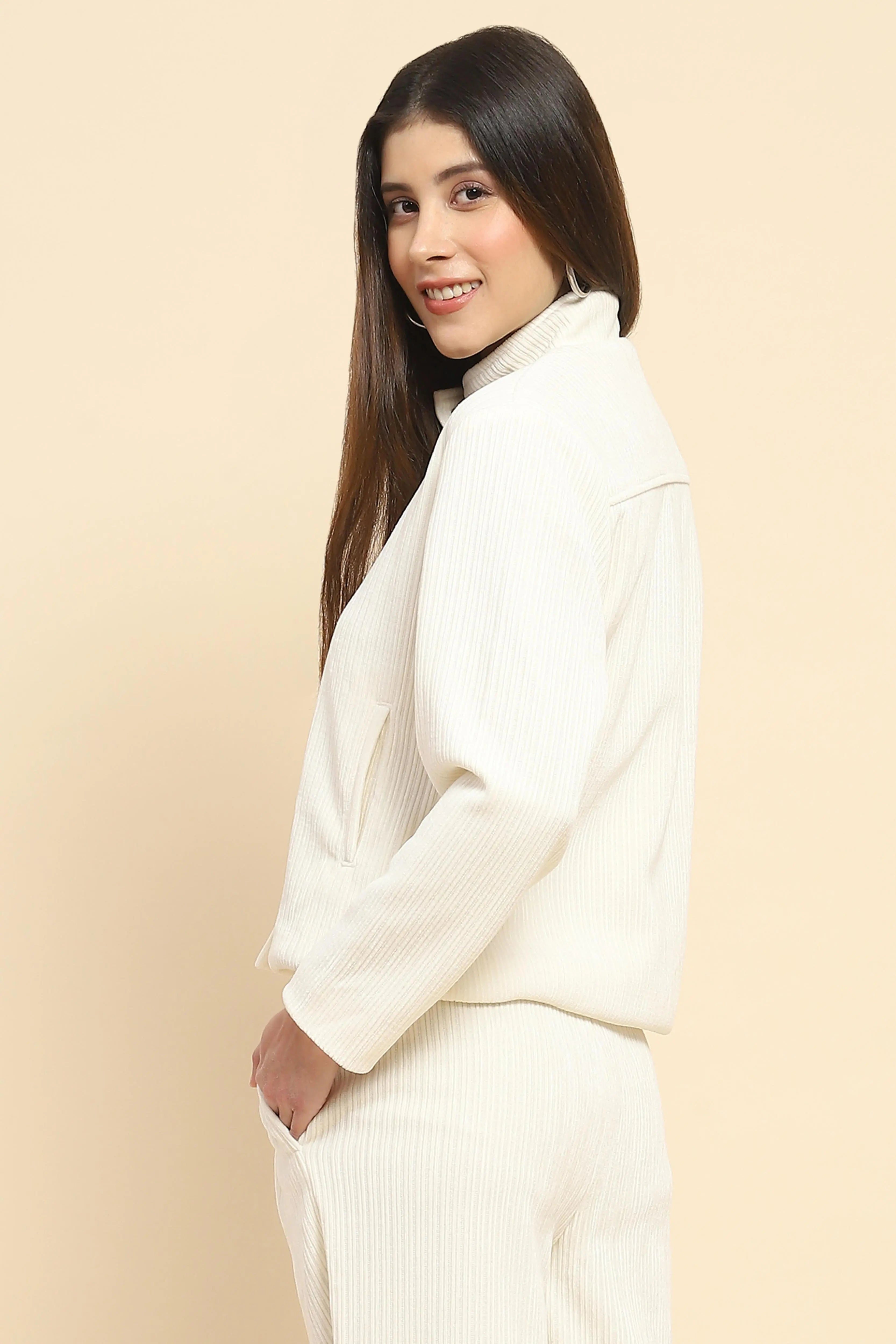 Ecru Short Winter Jacket - Global Republic