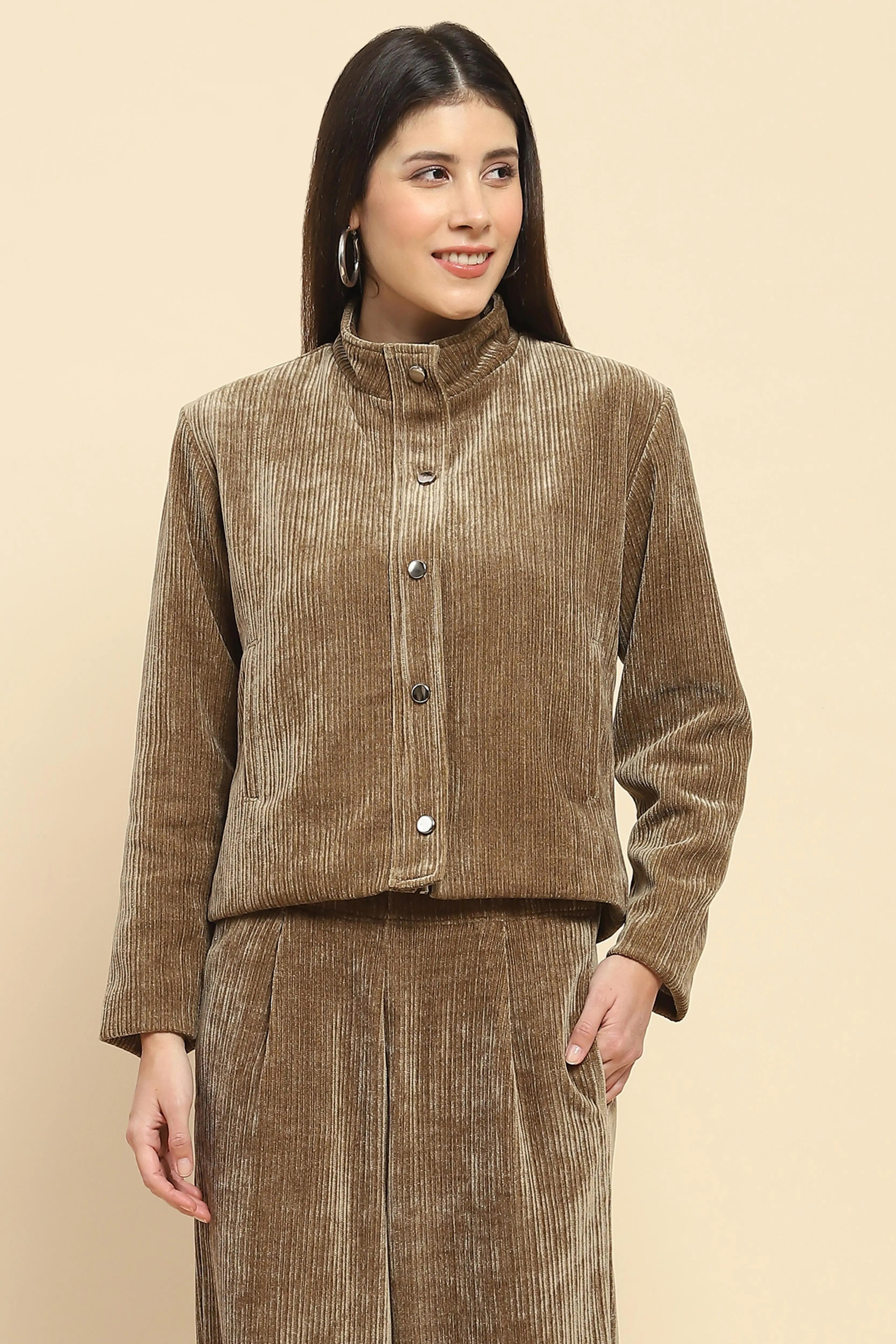 Olive  Short Winter Jacket - Global Republic