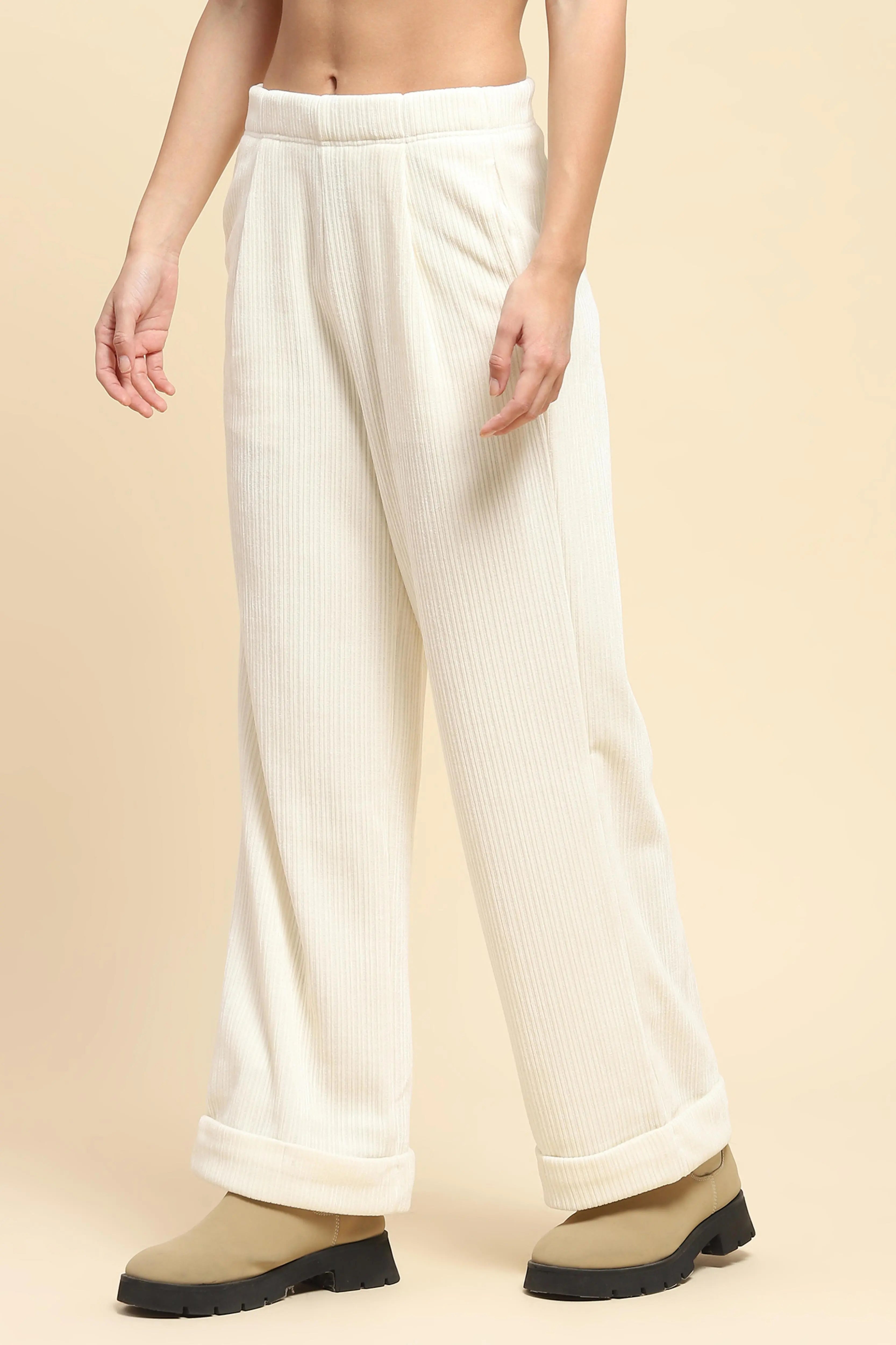 White  Solid Loose Lower - Global Republic