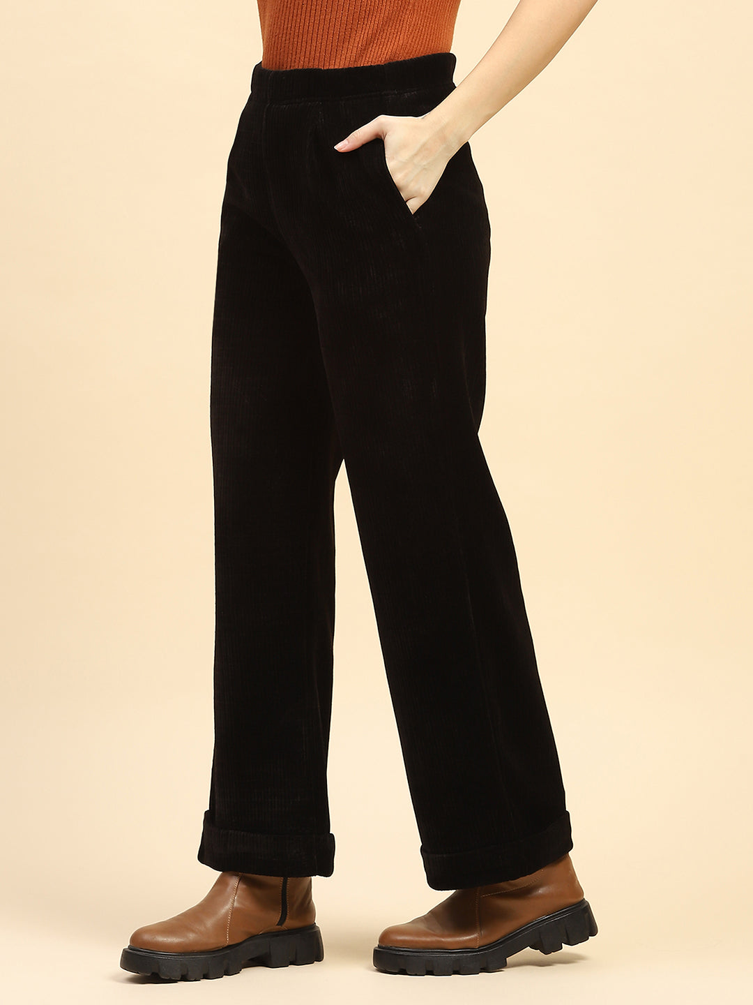 Black Solid  Winter Lower - Global Republic