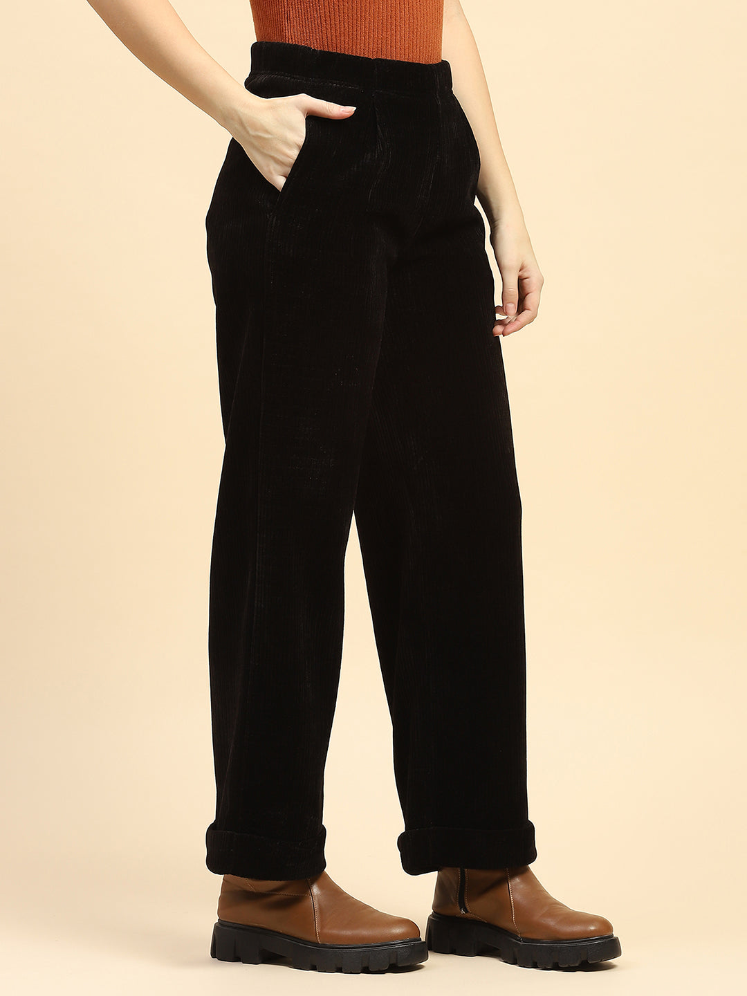Black Solid Winter Lower - Global Republic