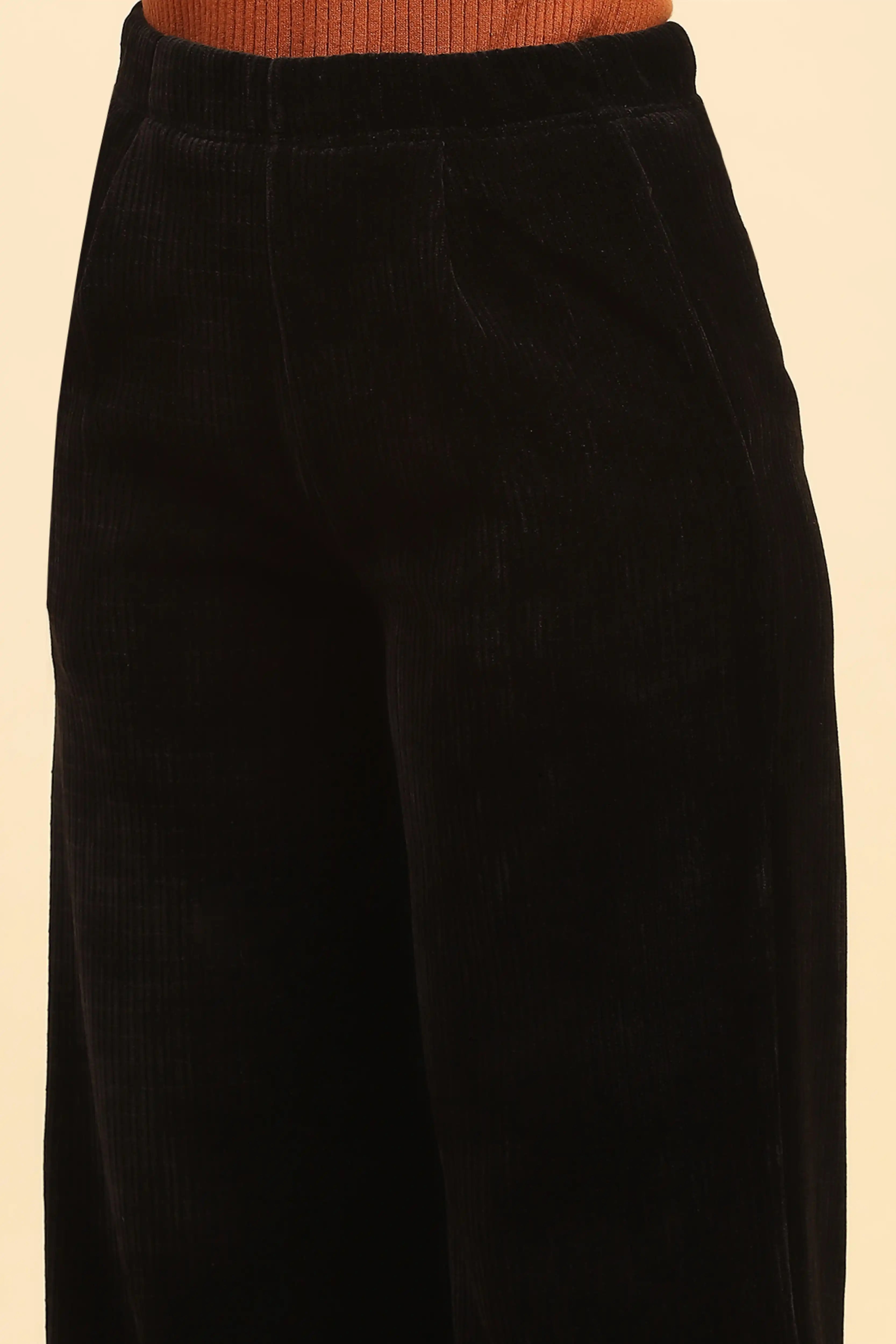 Black Solid Winter Lower