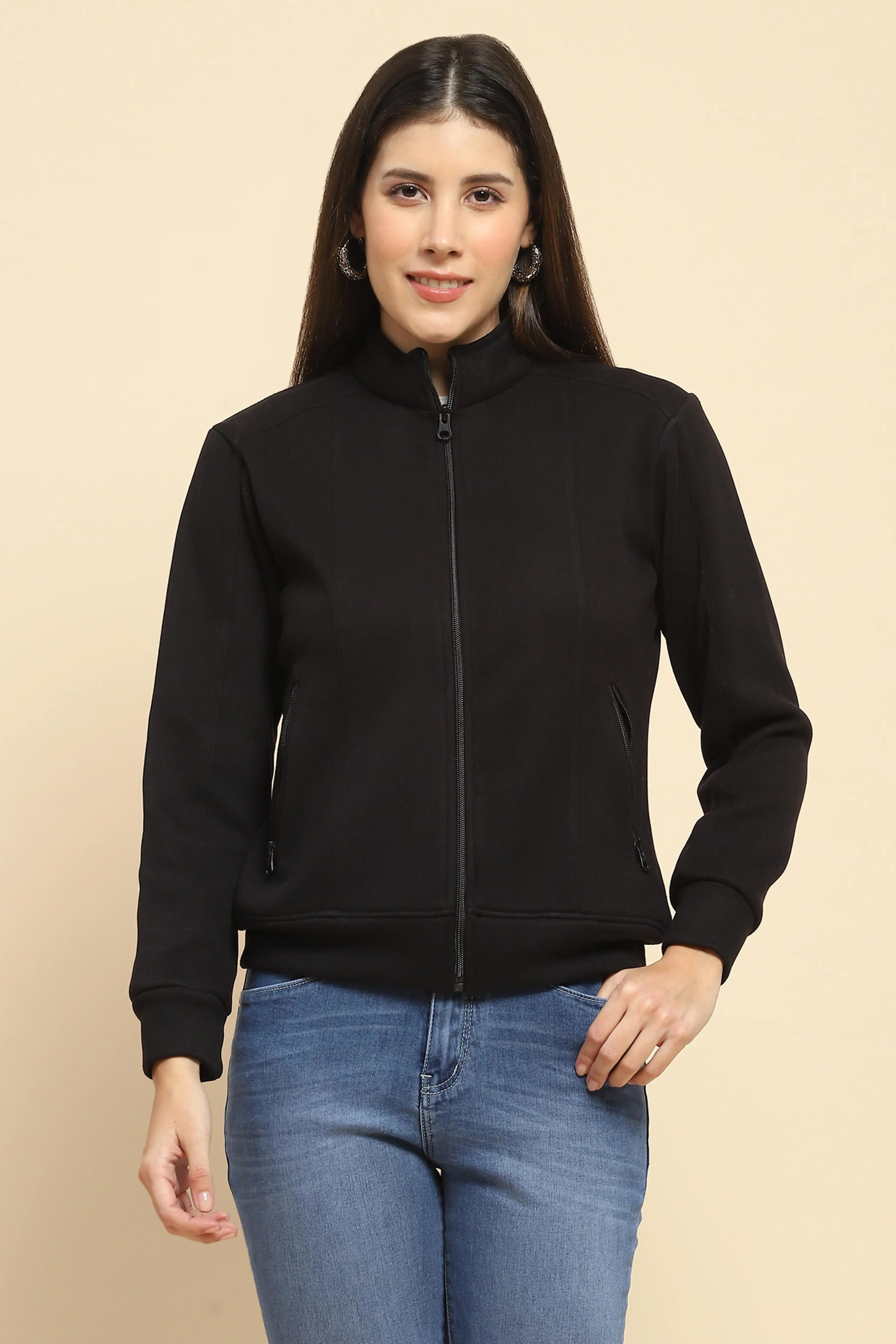 Black Solid Sweatshirt - Global Republic