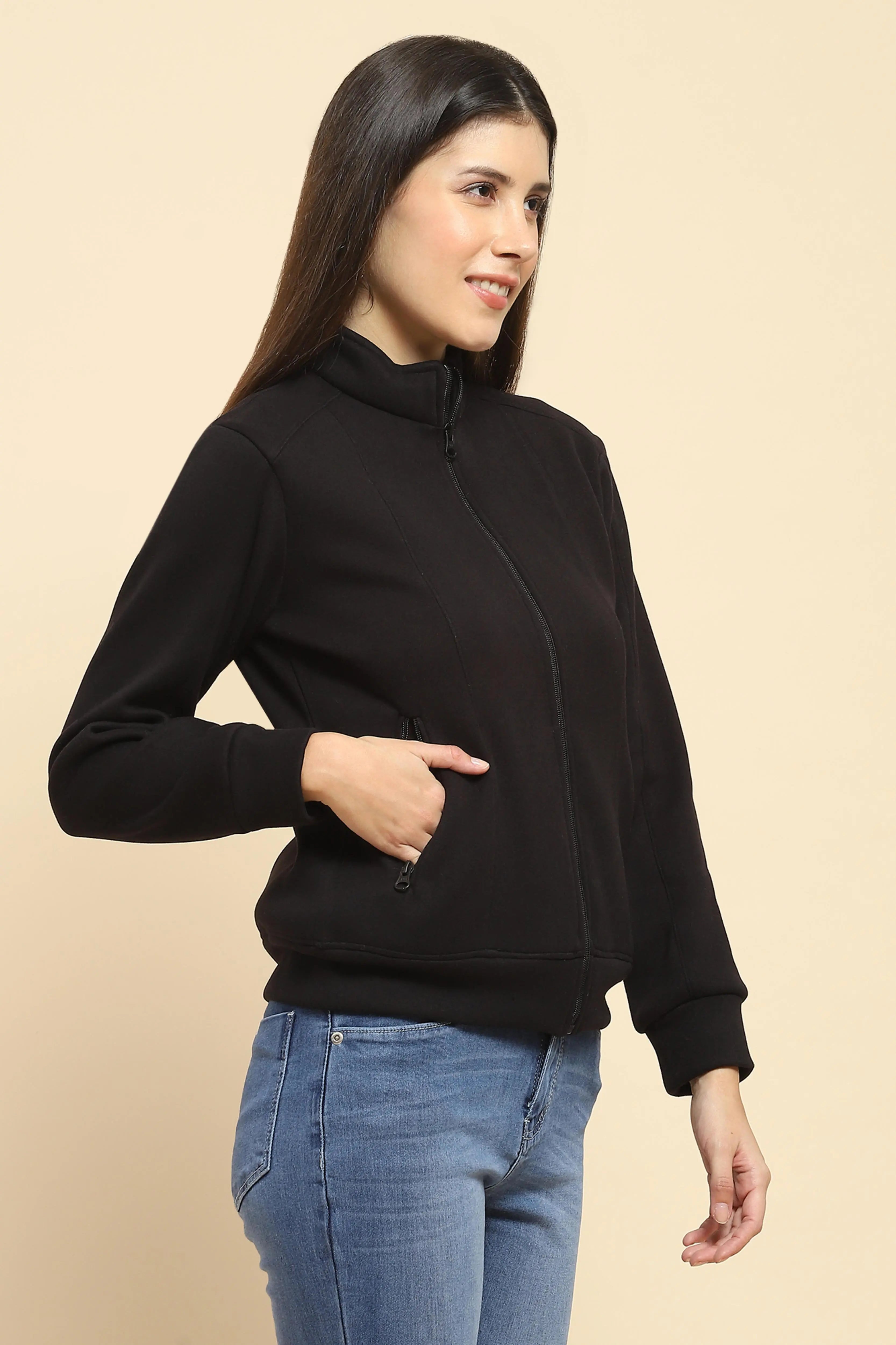 Black Solid Sweatshirt - Global Republic