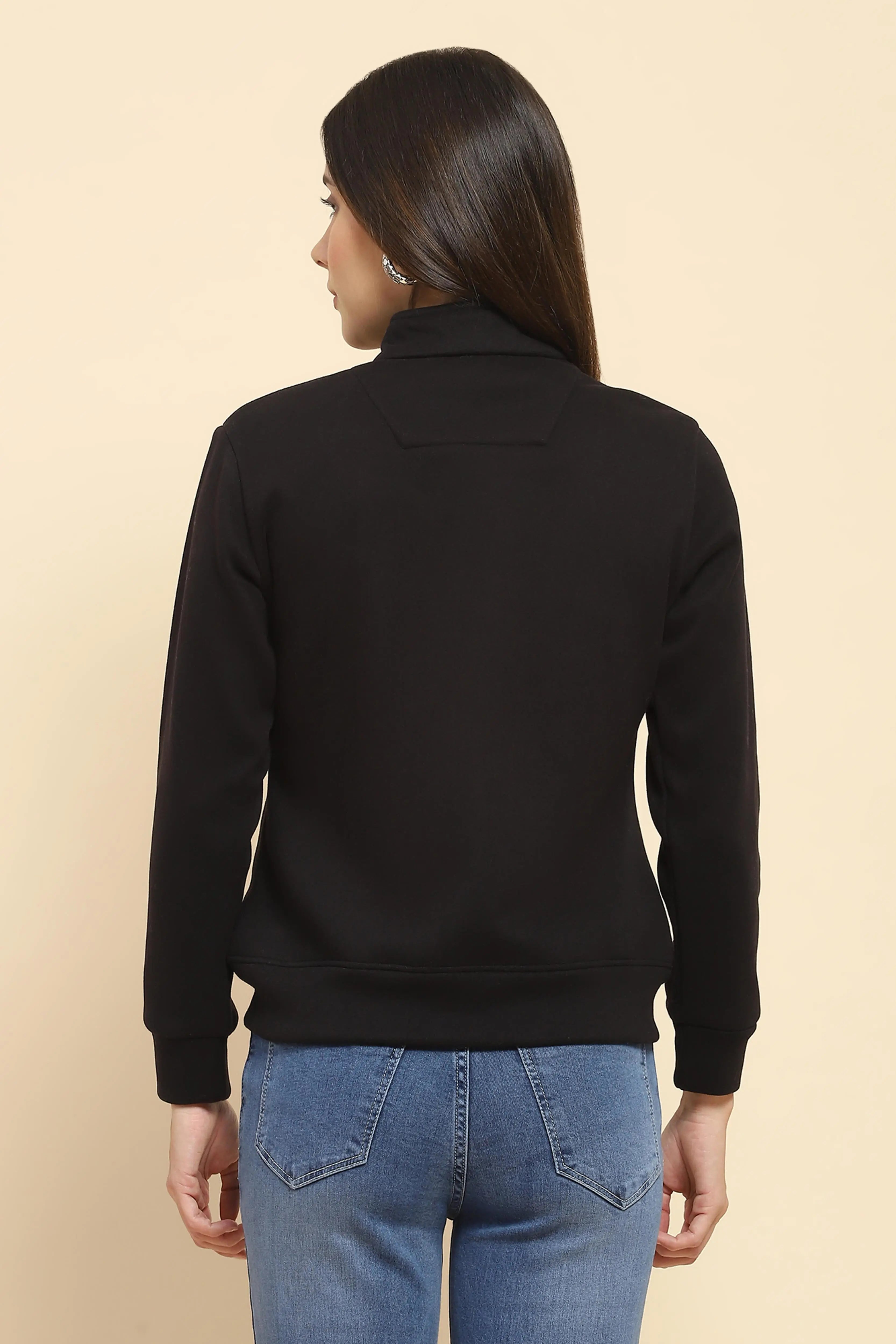 Black Solid Sweatshirt - Global Republic