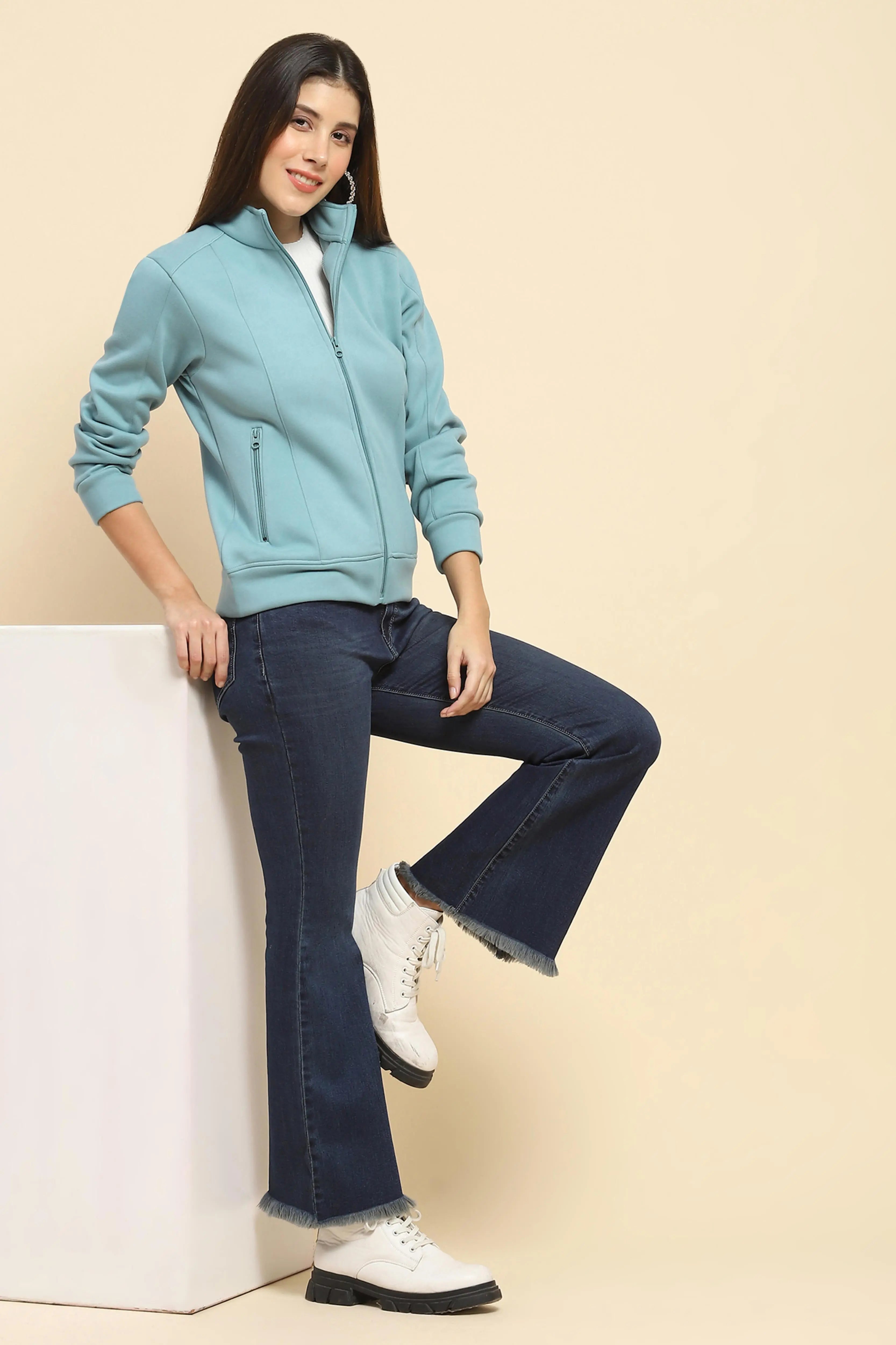 Blue Solid Sweatshirt - Global Republic