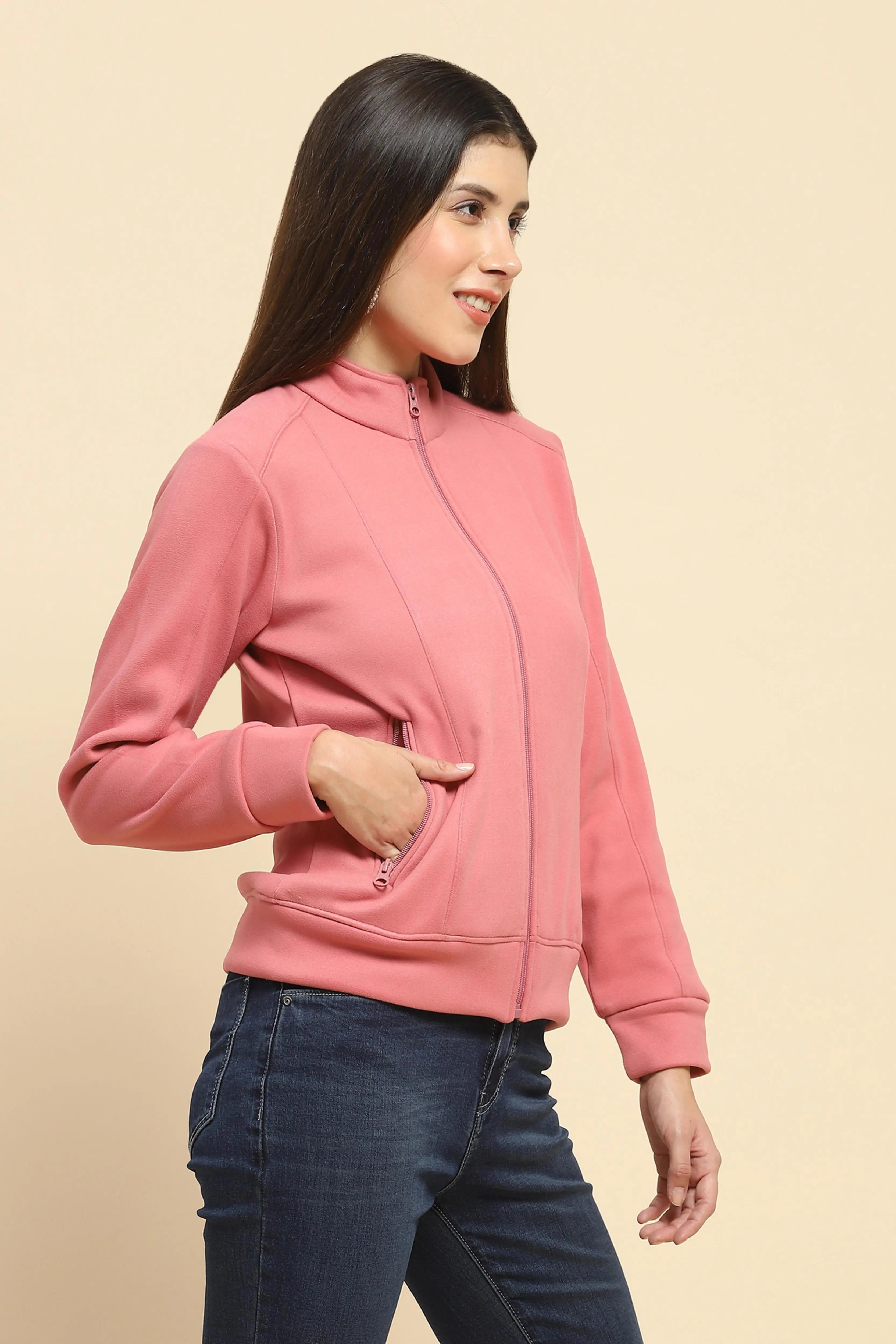 Pink Solid Sweatshirt - Global Republic