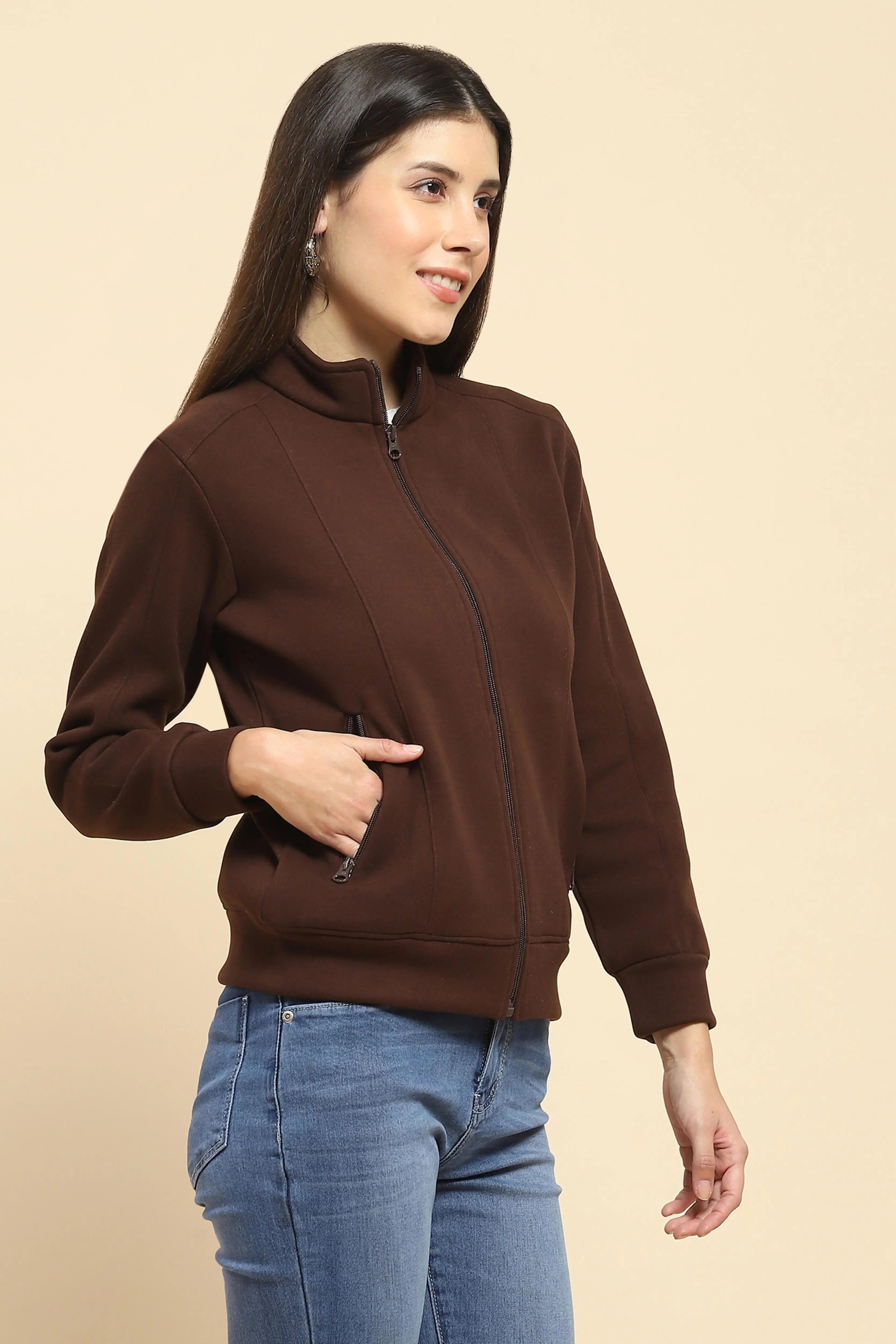Coffee  Solid Sweatshirt - Global Republic