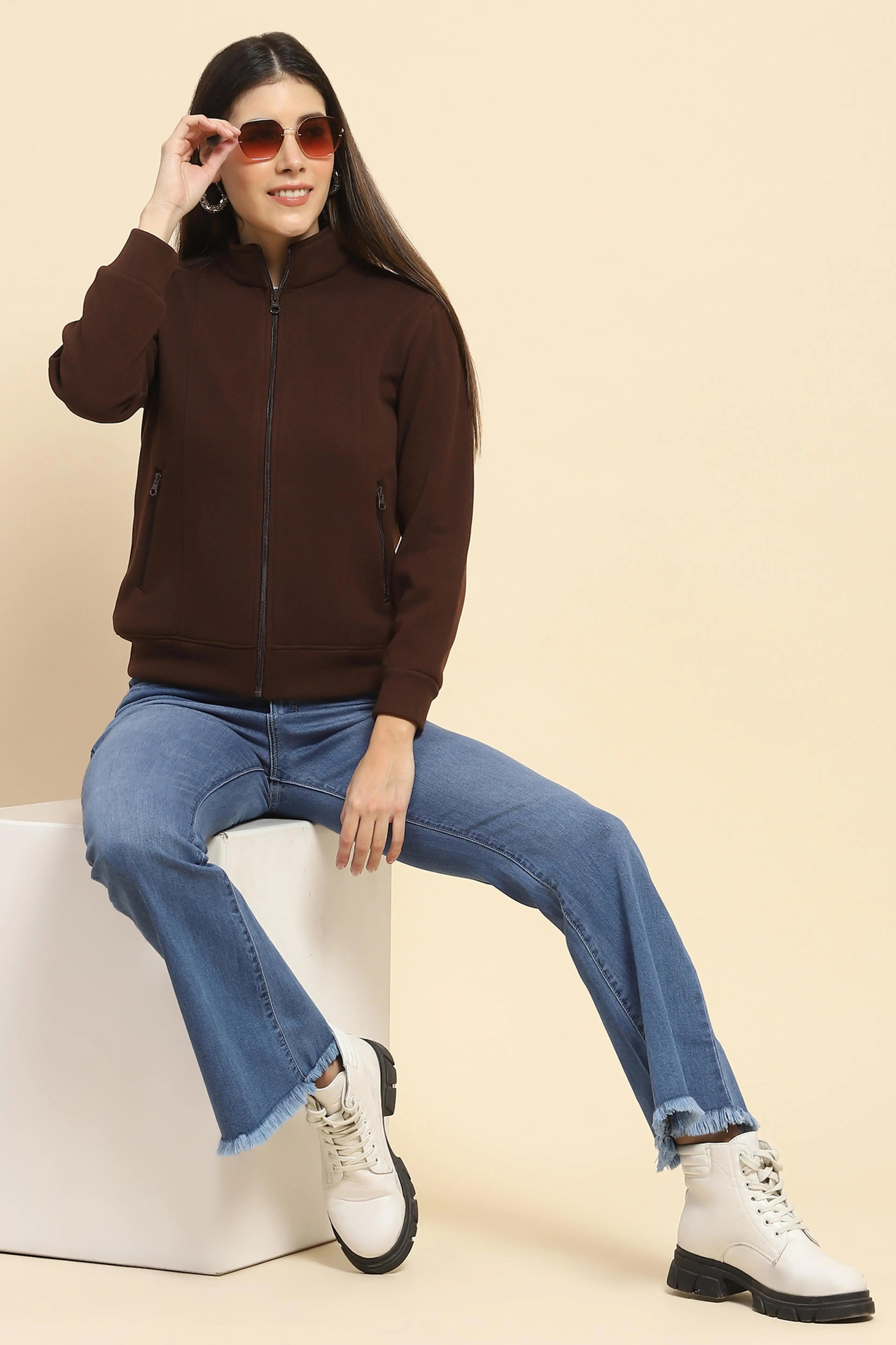 Coffee  Solid Sweatshirt - Global Republic