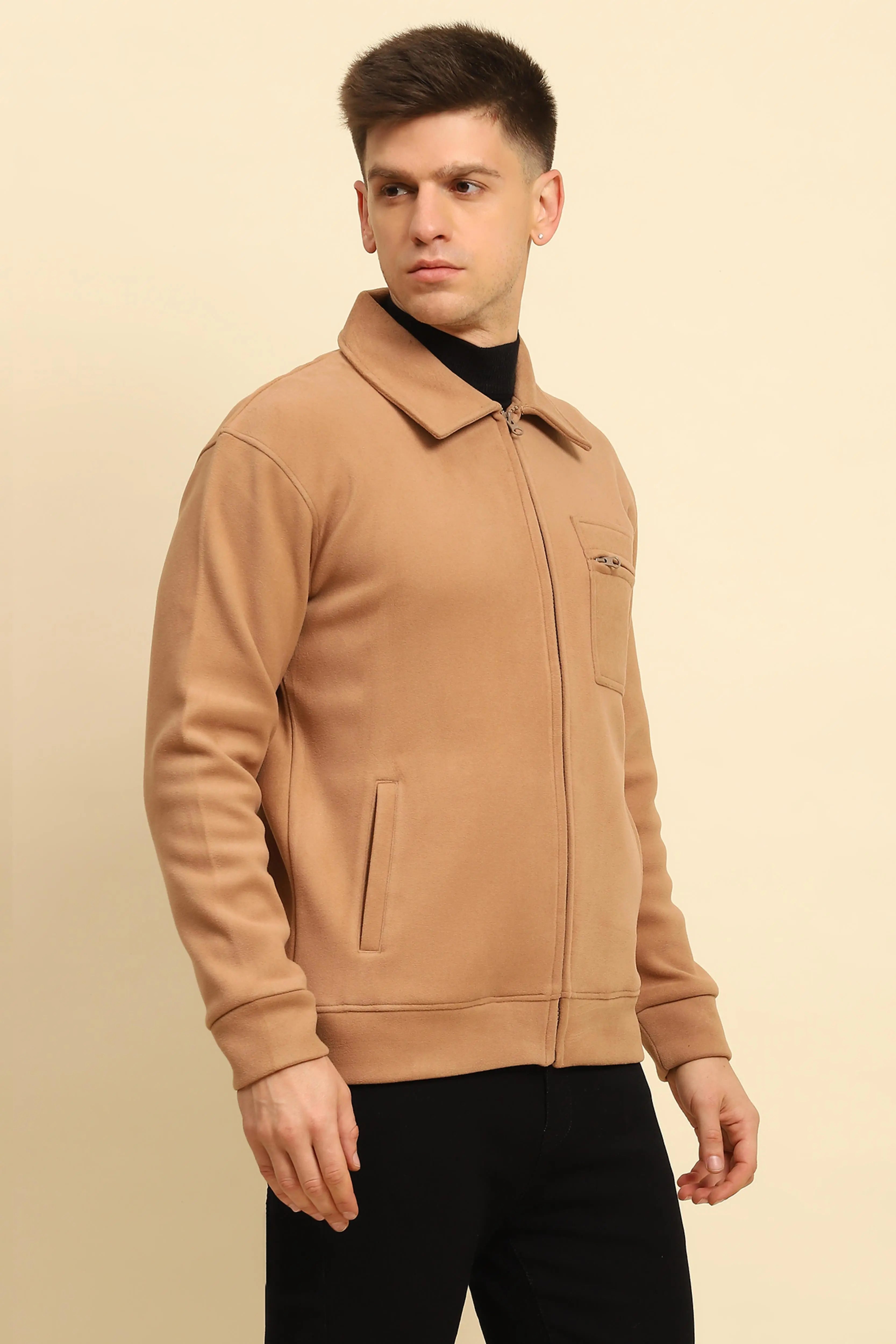Tan Solid Jacket - Global Republic