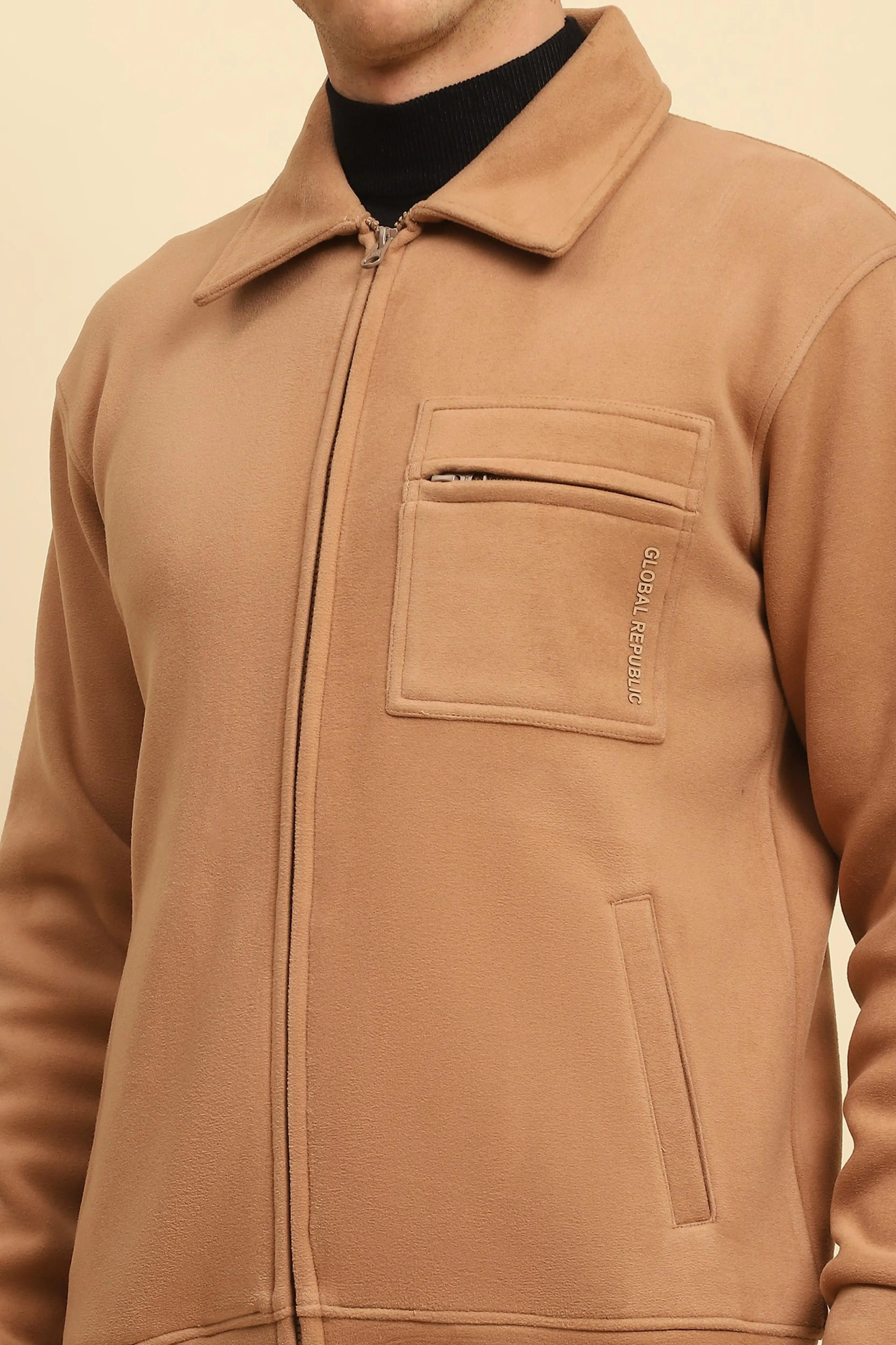 Tan Solid Jacket - Global Republic