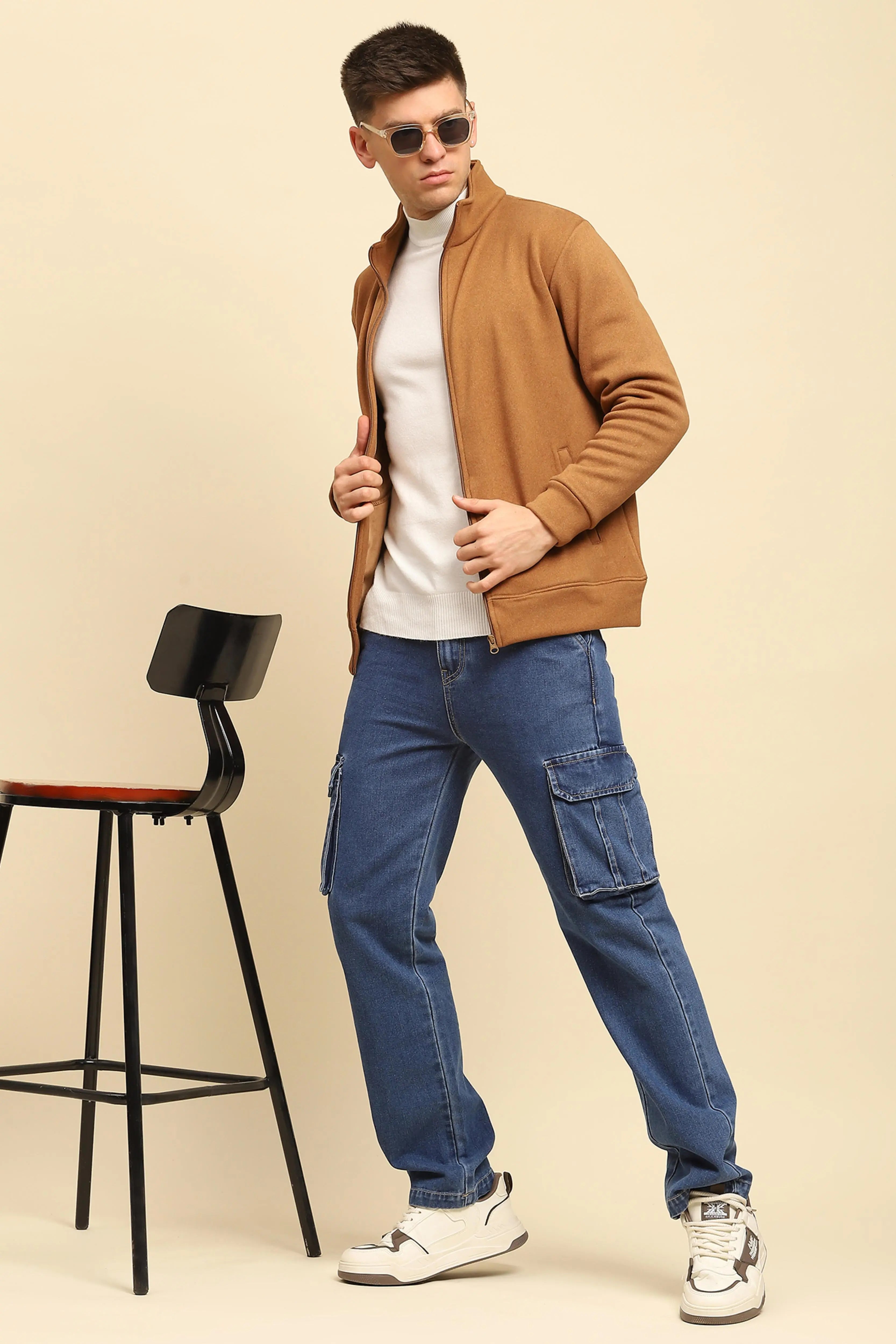 Camel Solid Sweatshirt - Global Republic