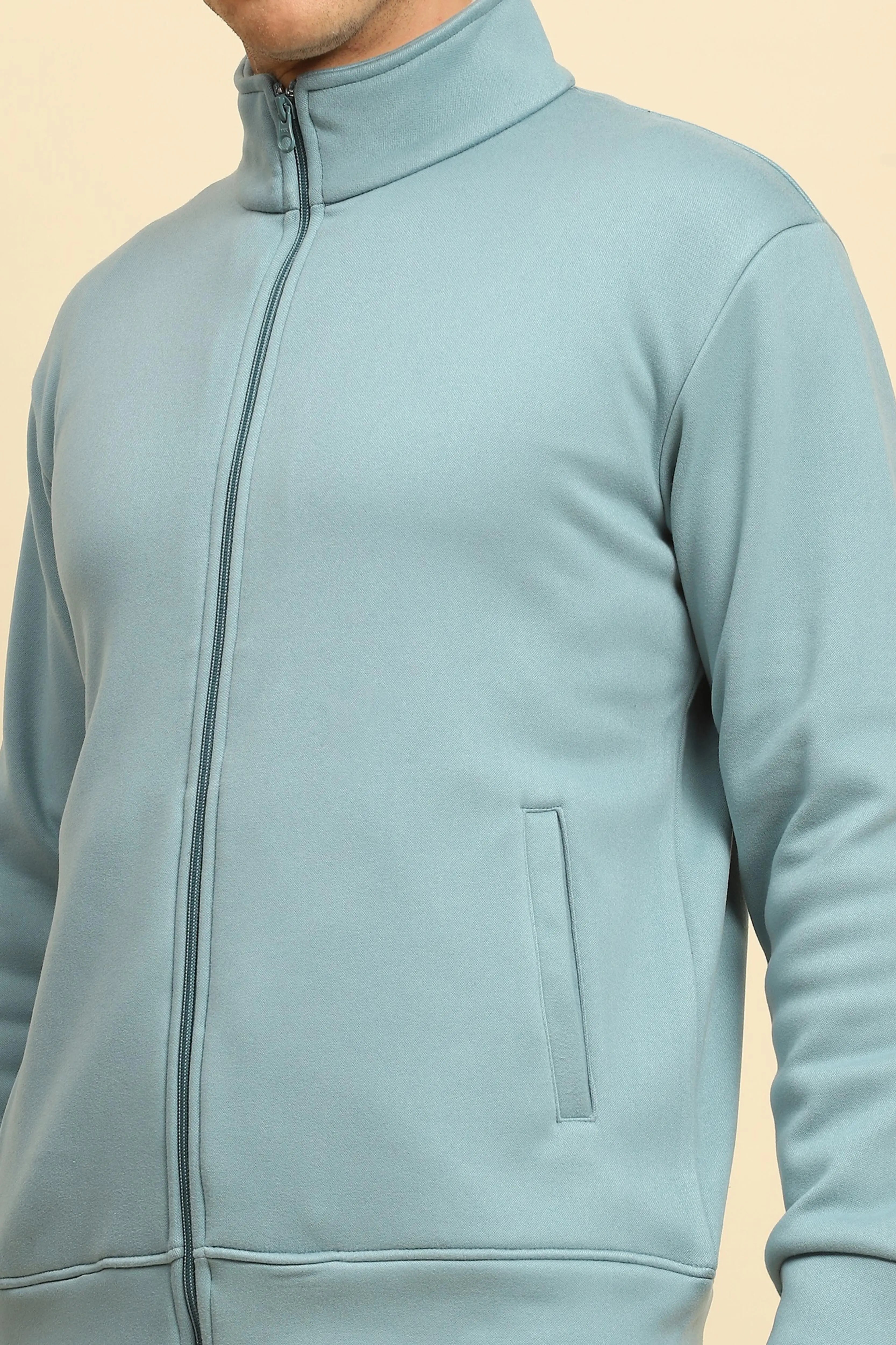 Blue Ploy Blend Solid Sweatshirt - Global Republic