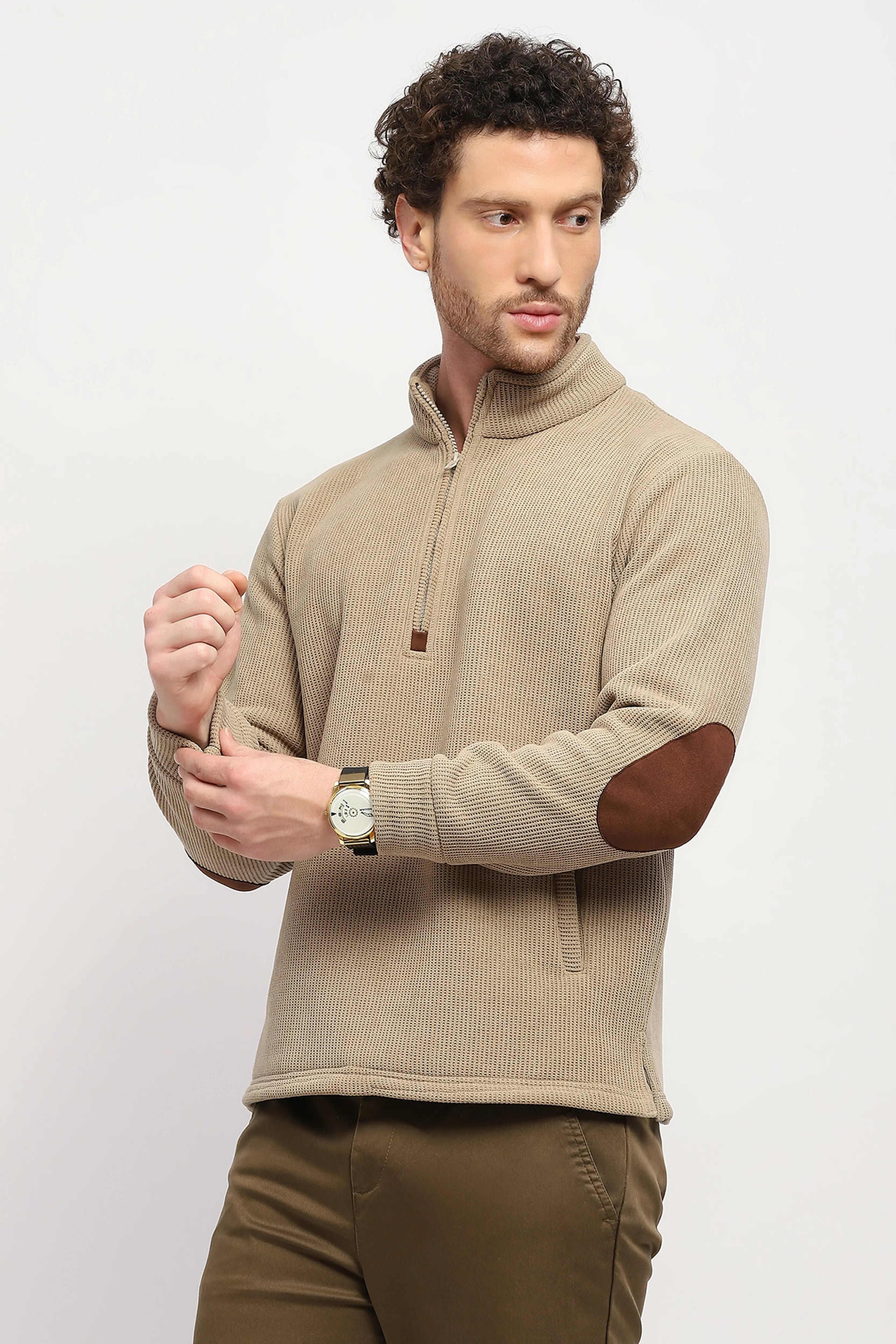 Wool-Blend Half-Zip Sweatshirt
