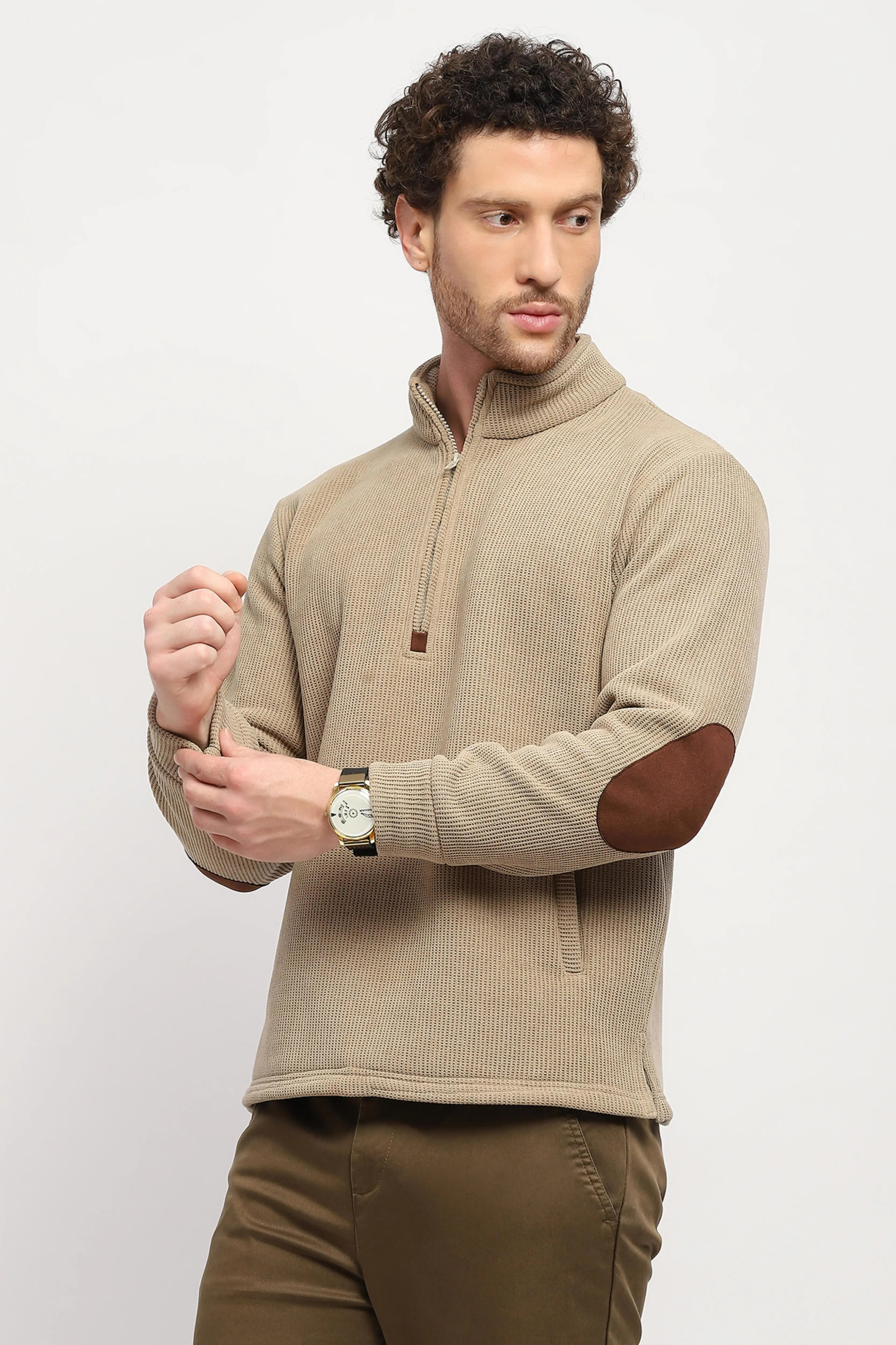 Wool-Blend Half-Zip Sweatshirt