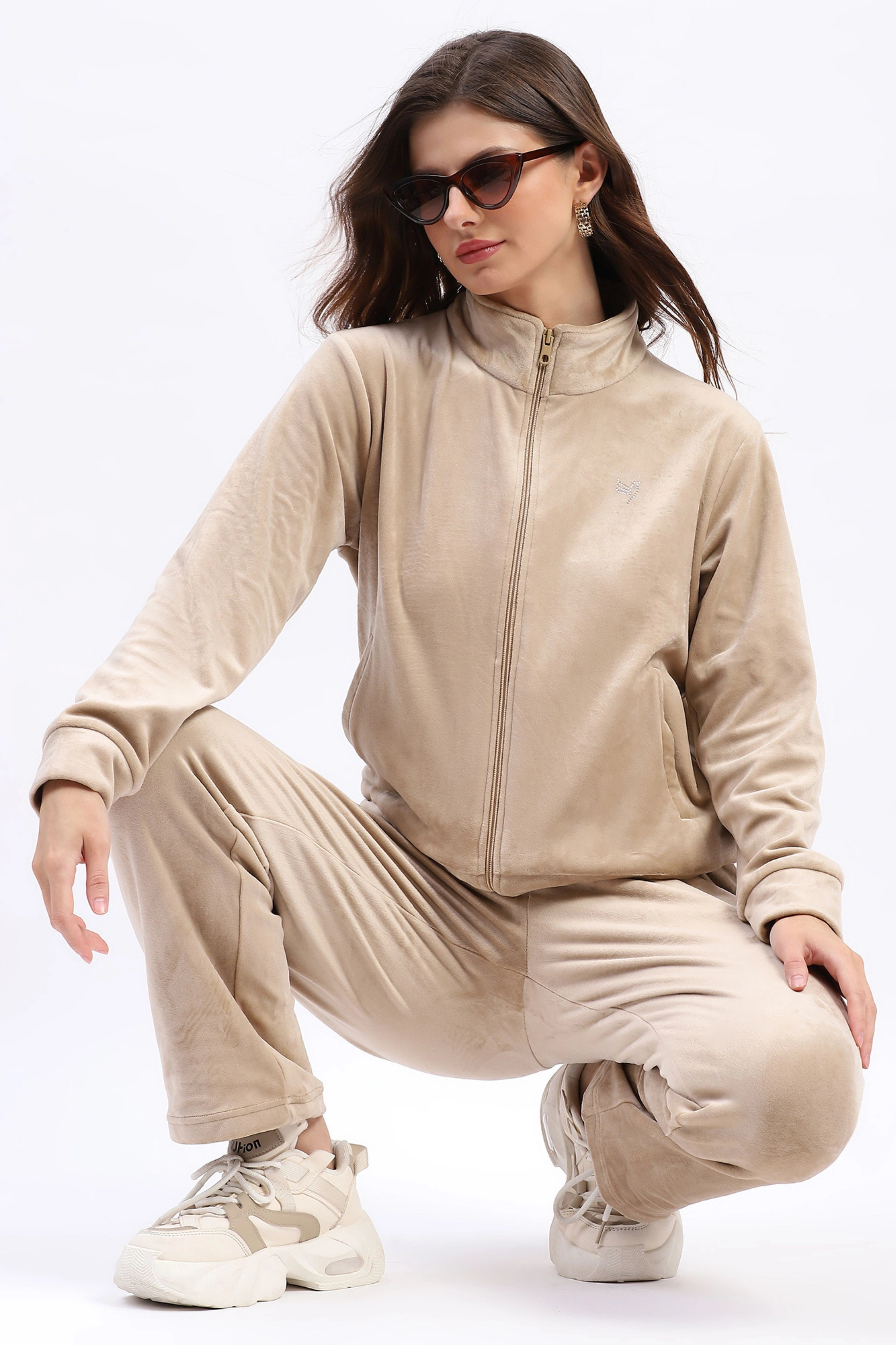 Velvet Suede Fleece-Lined Night Suit - Global Republic