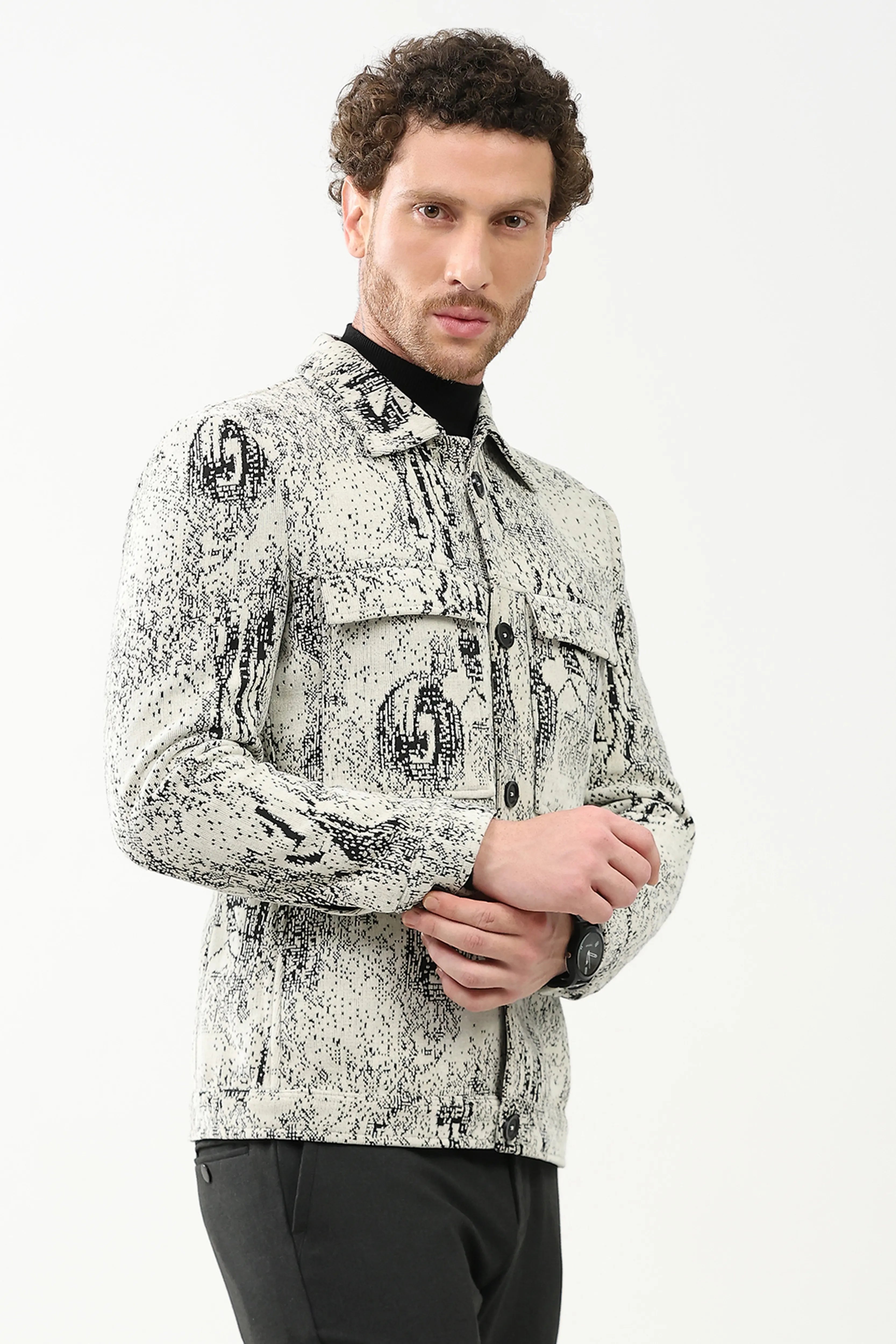 Textured Suede-Blend Winter Jacket
