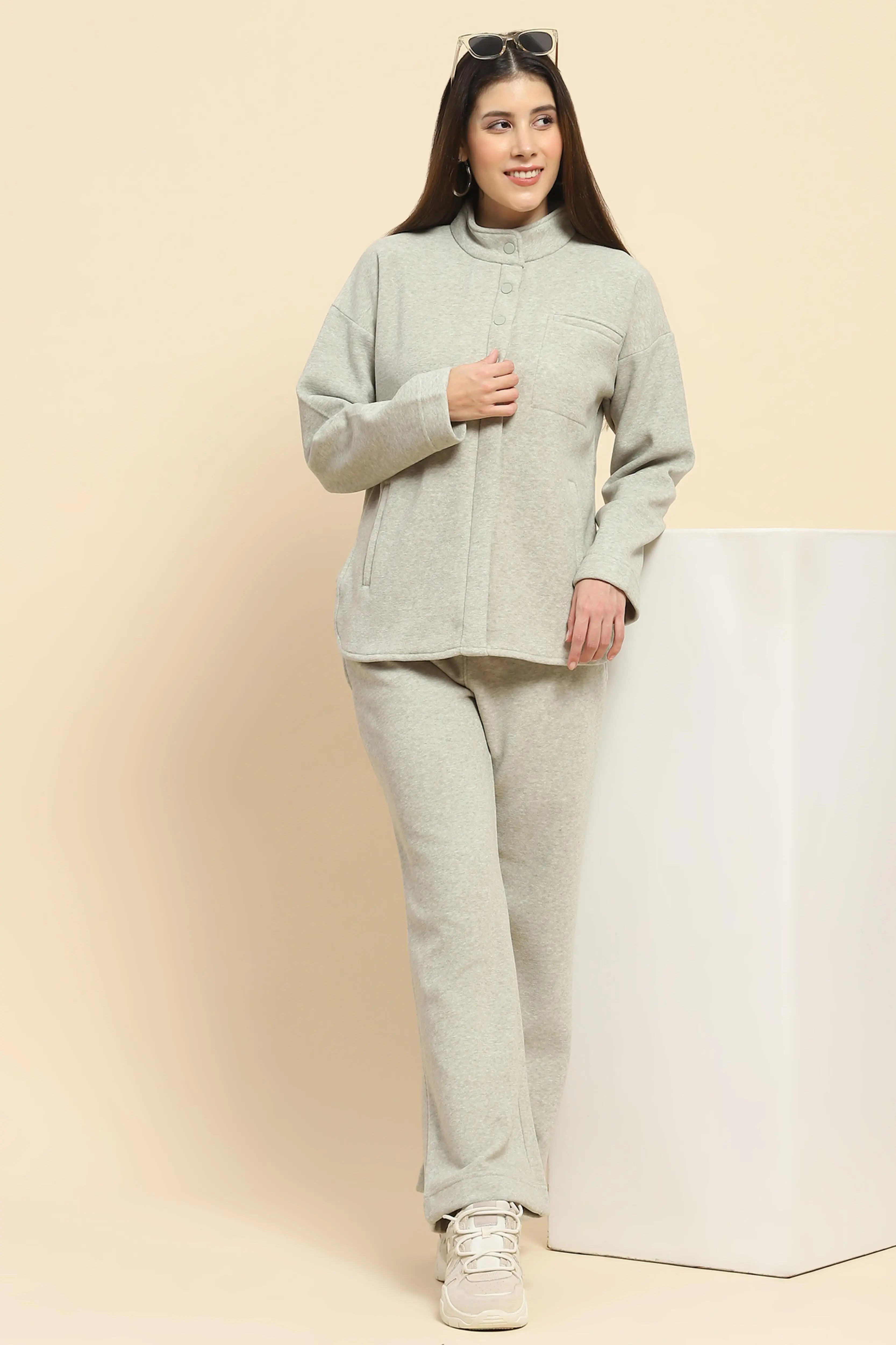 Pista Solid Relaxed Winter Nightsuit - Global Republic