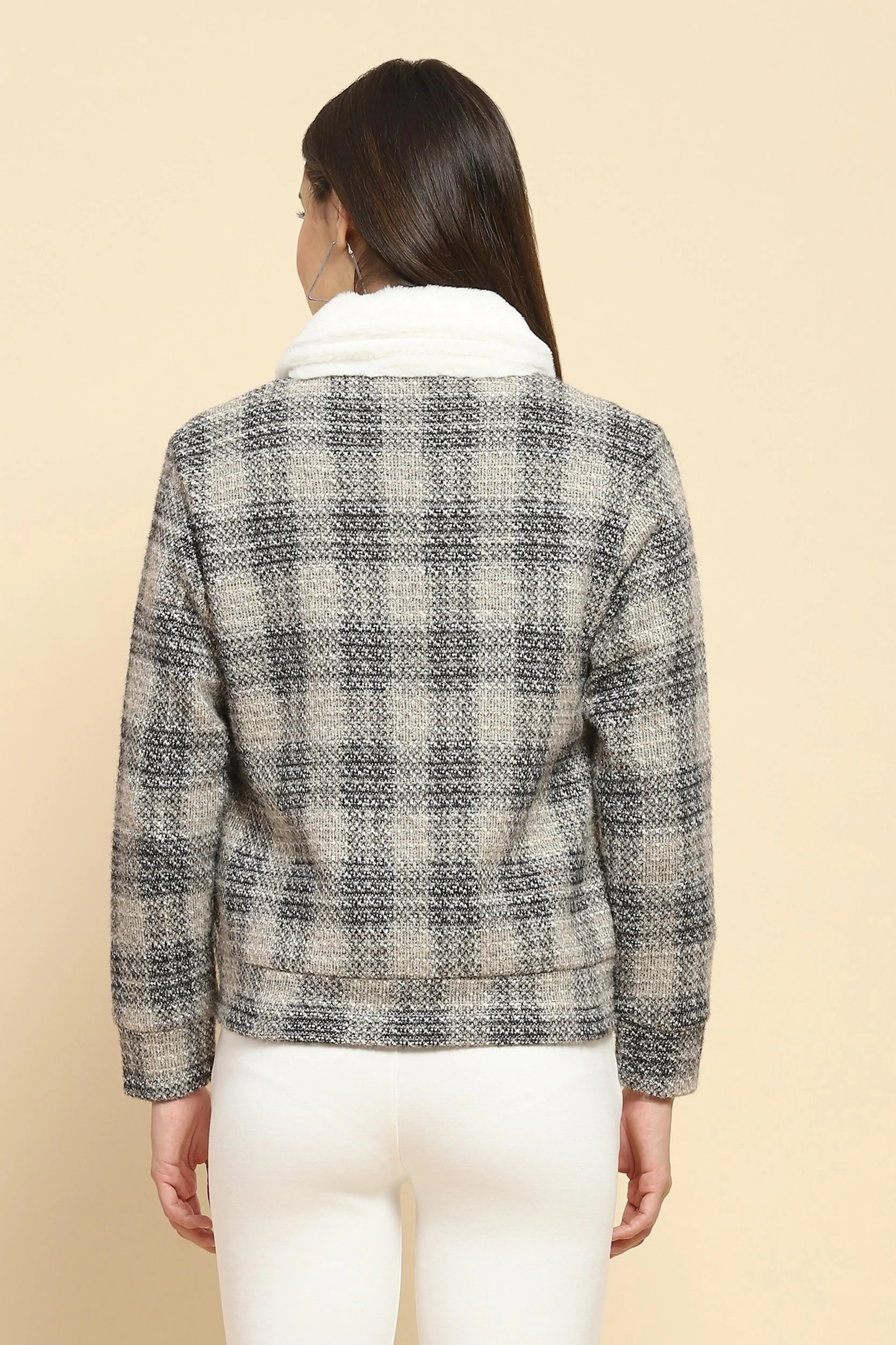 Black Check Winter Shacket - Global Republic