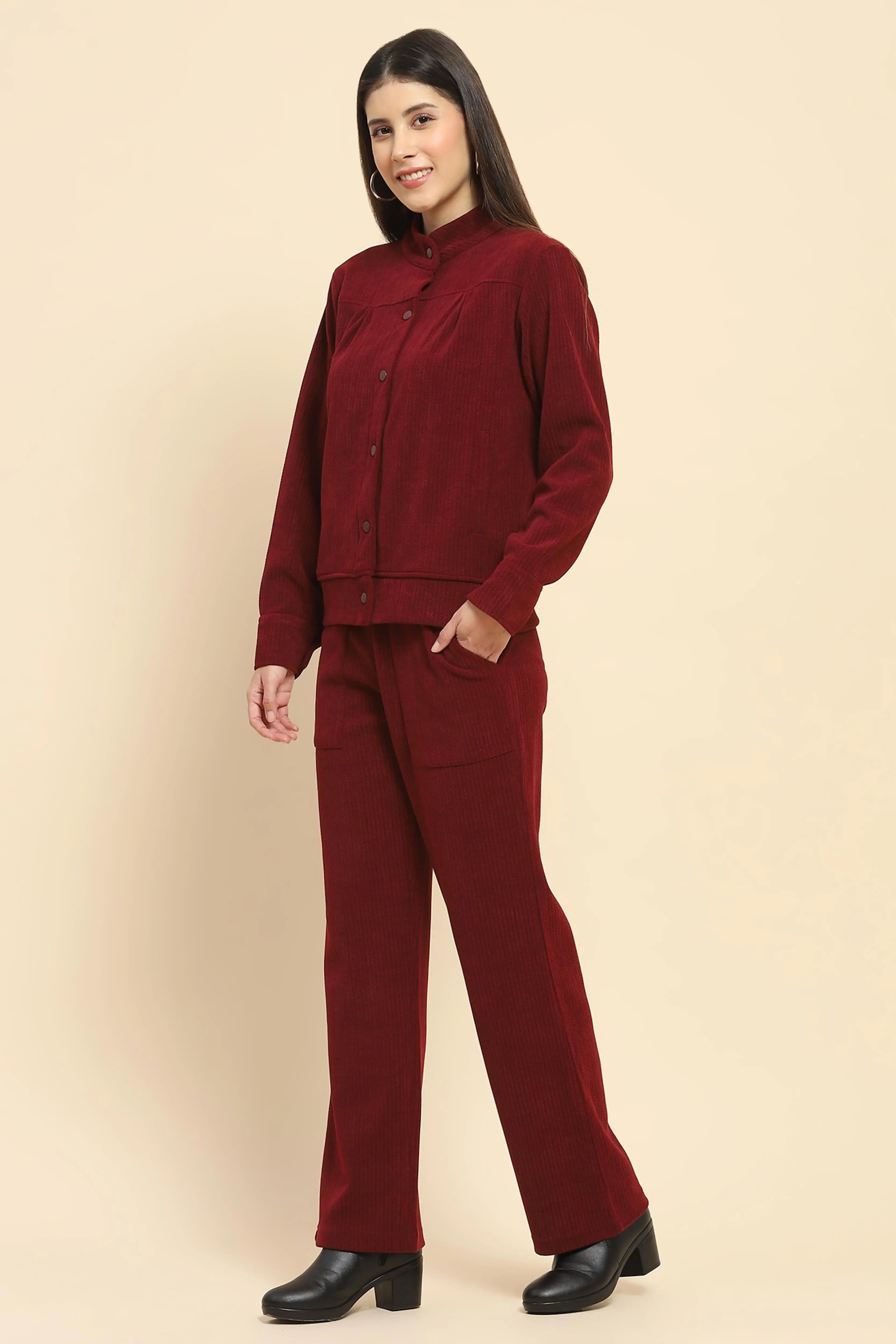 Burgundy  Co-Ord Set - Global Republic
