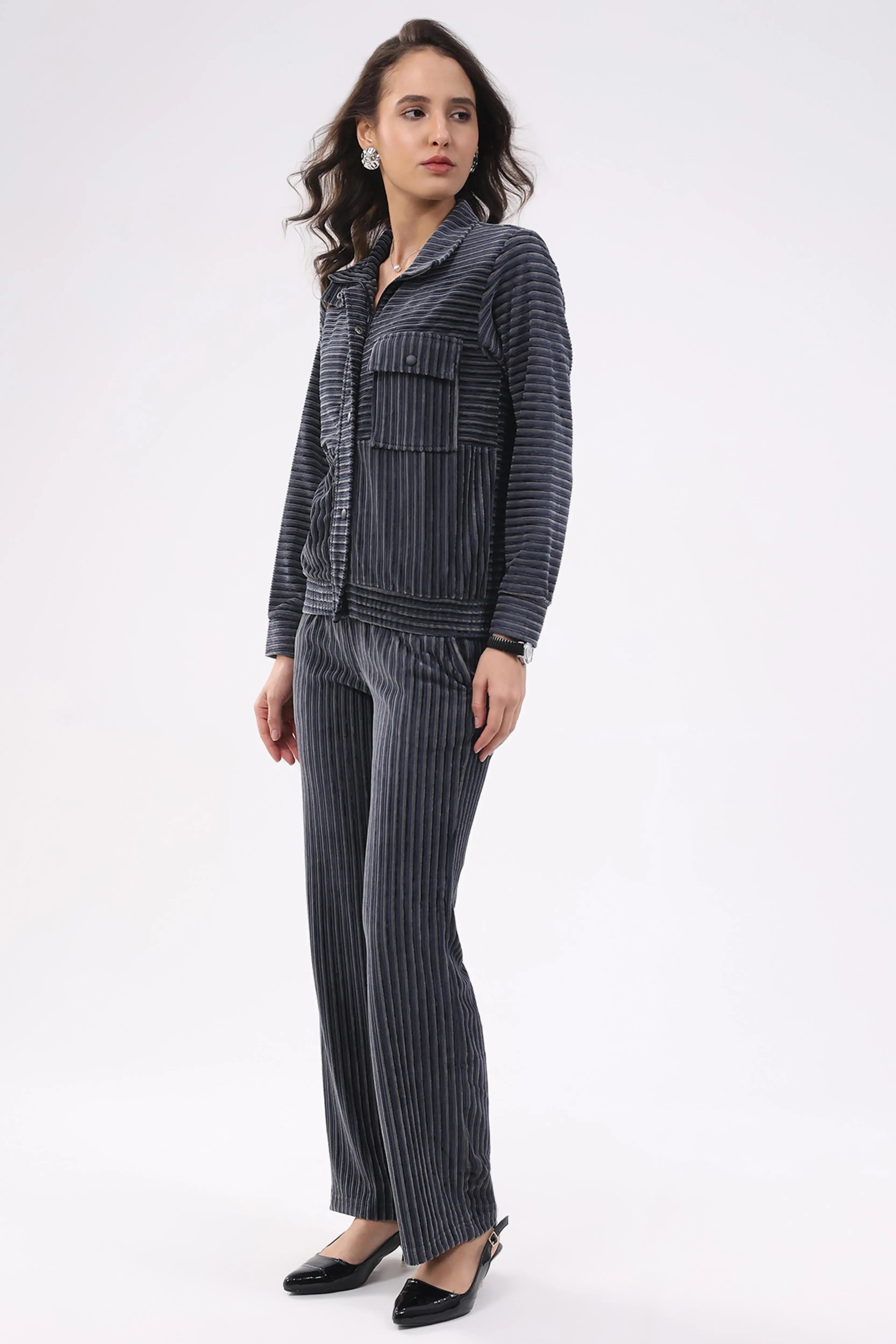 Blue Striped Winter Co-ord Set - Global Republic