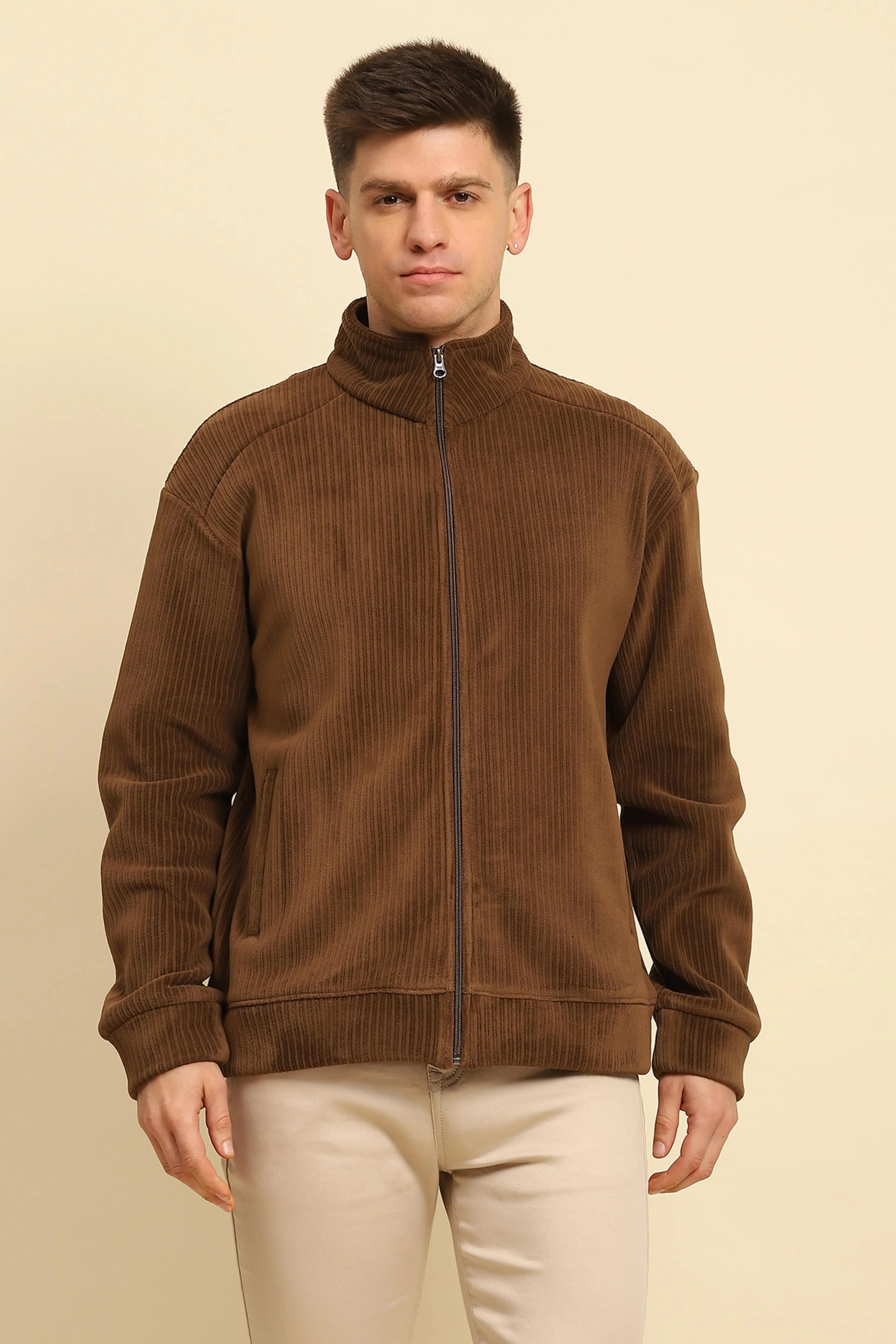 Coffee  Solid Jacket - Global Republic