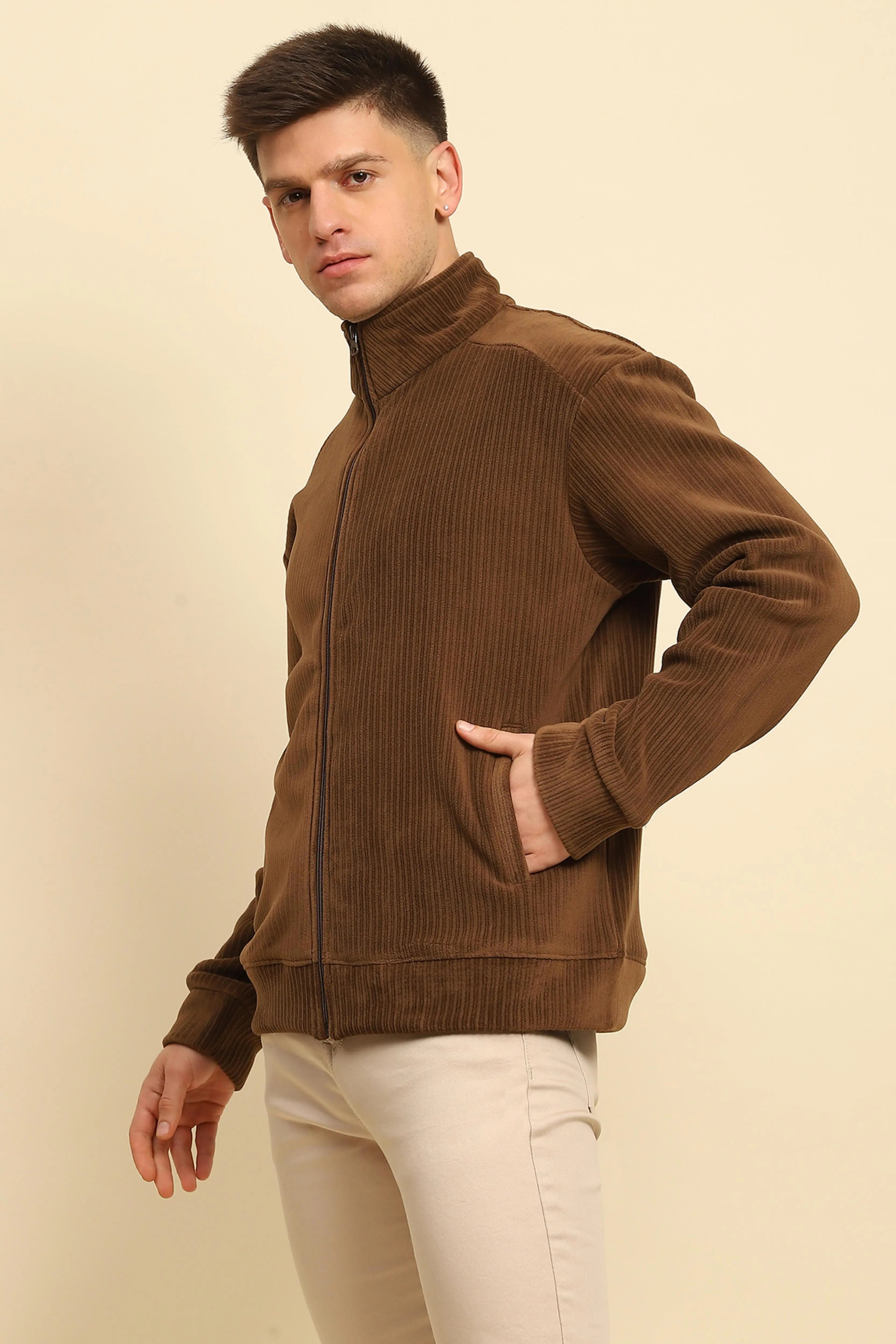 Coffee  Solid Jacket - Global Republic