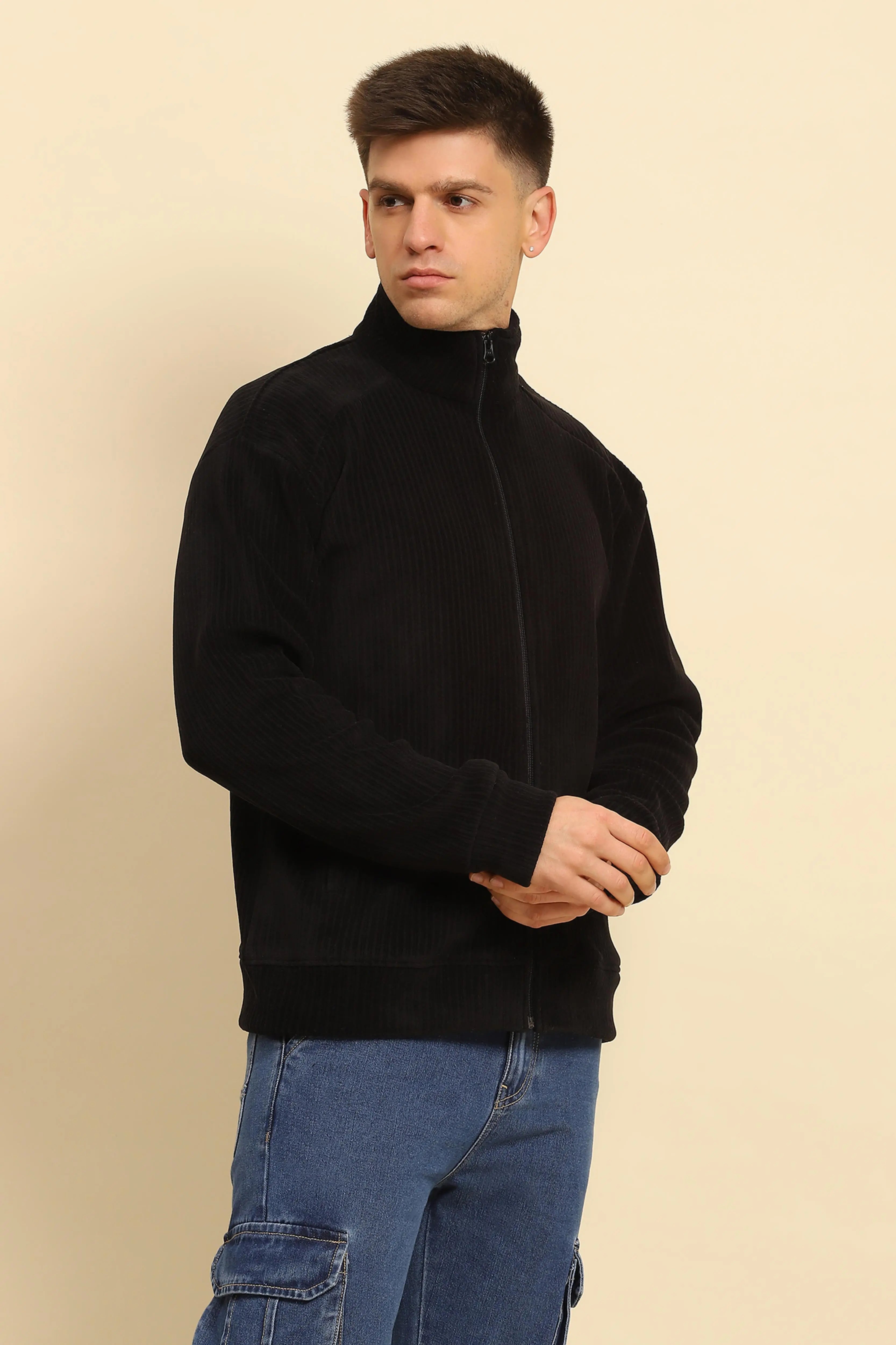 Black Solid Jacket - Global Republic