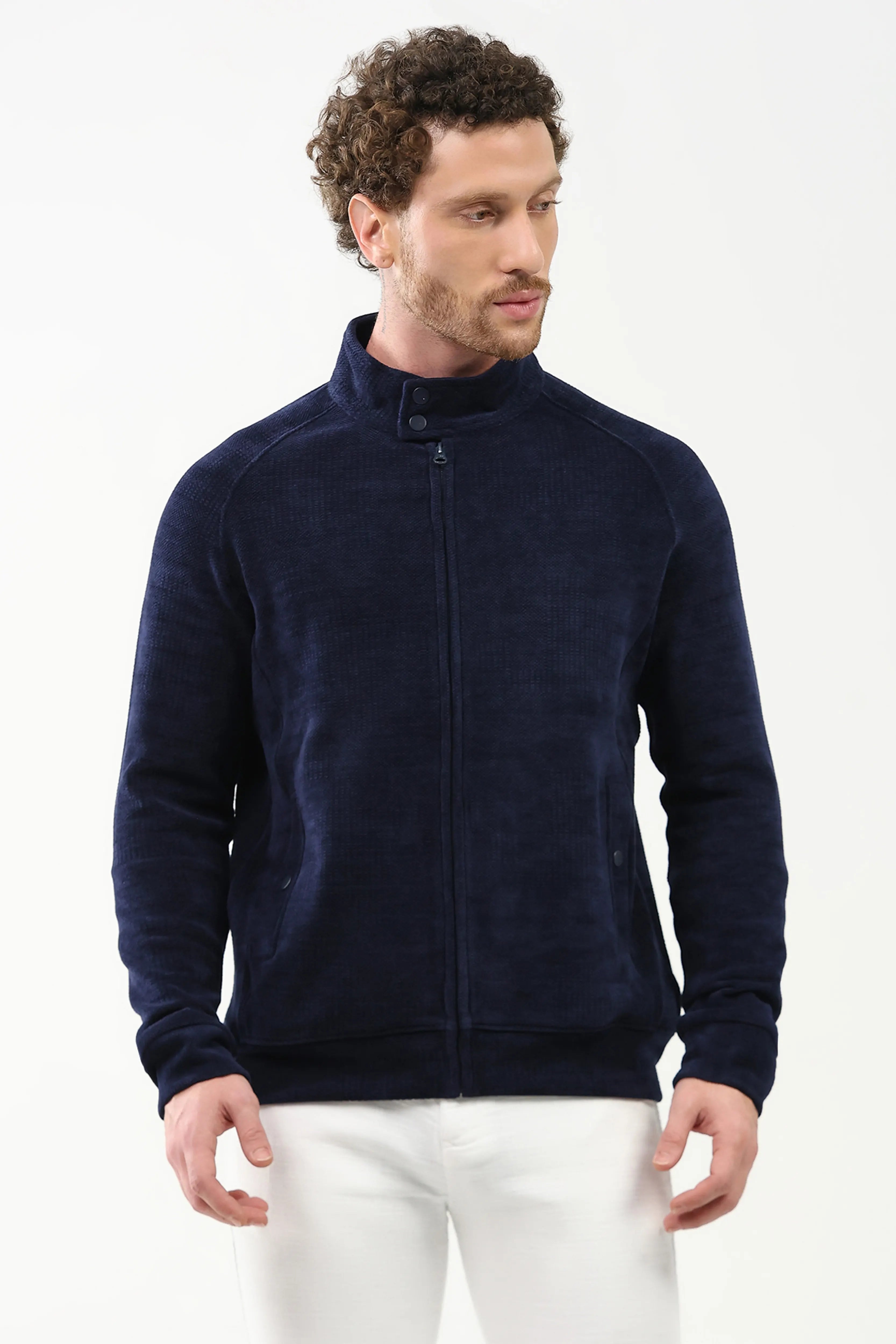 Wool-Blend Raglan Sleeve Jacket
