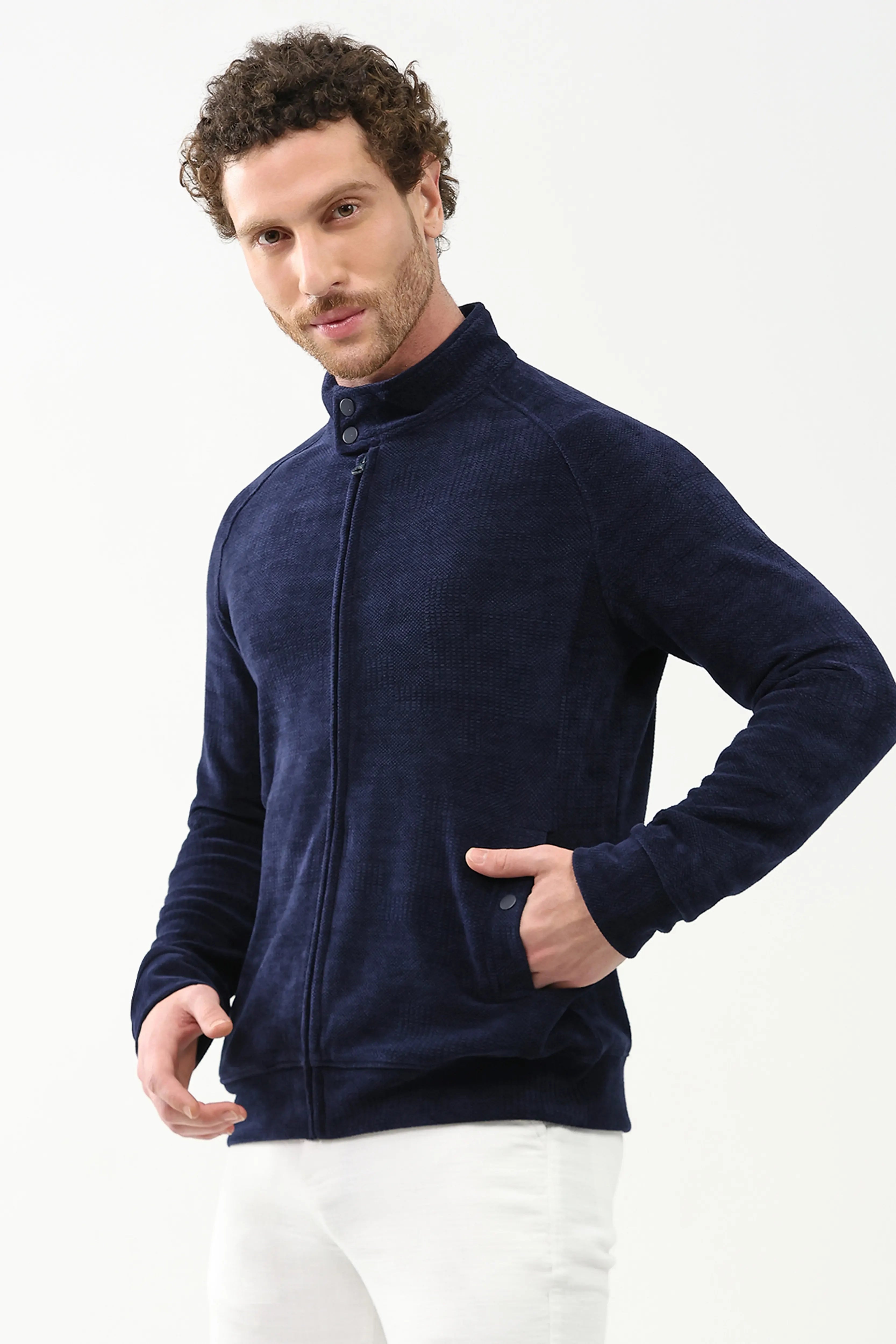 Wool-Blend Raglan Sleeve Jacket