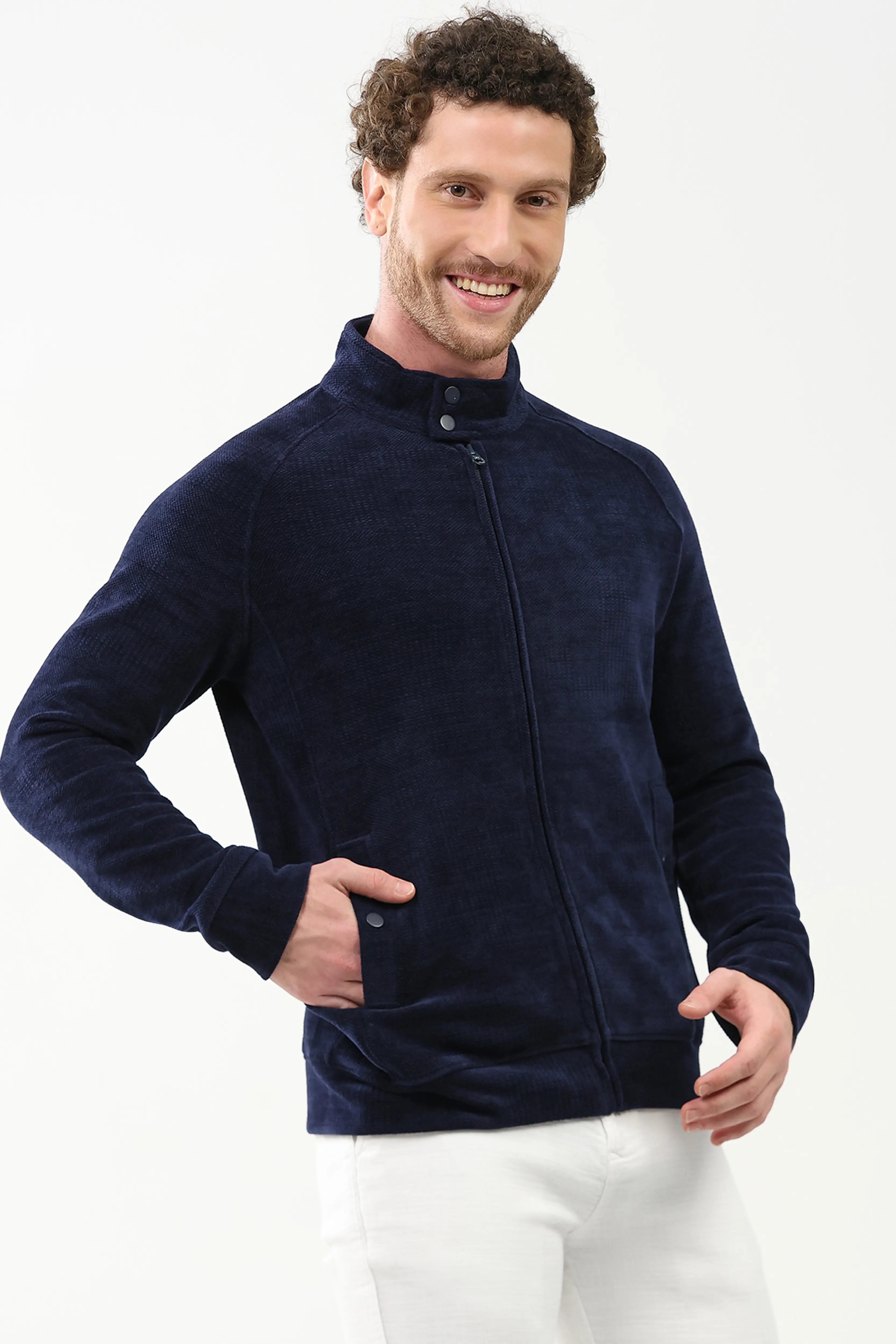 Wool-Blend Raglan Sleeve Jacket
