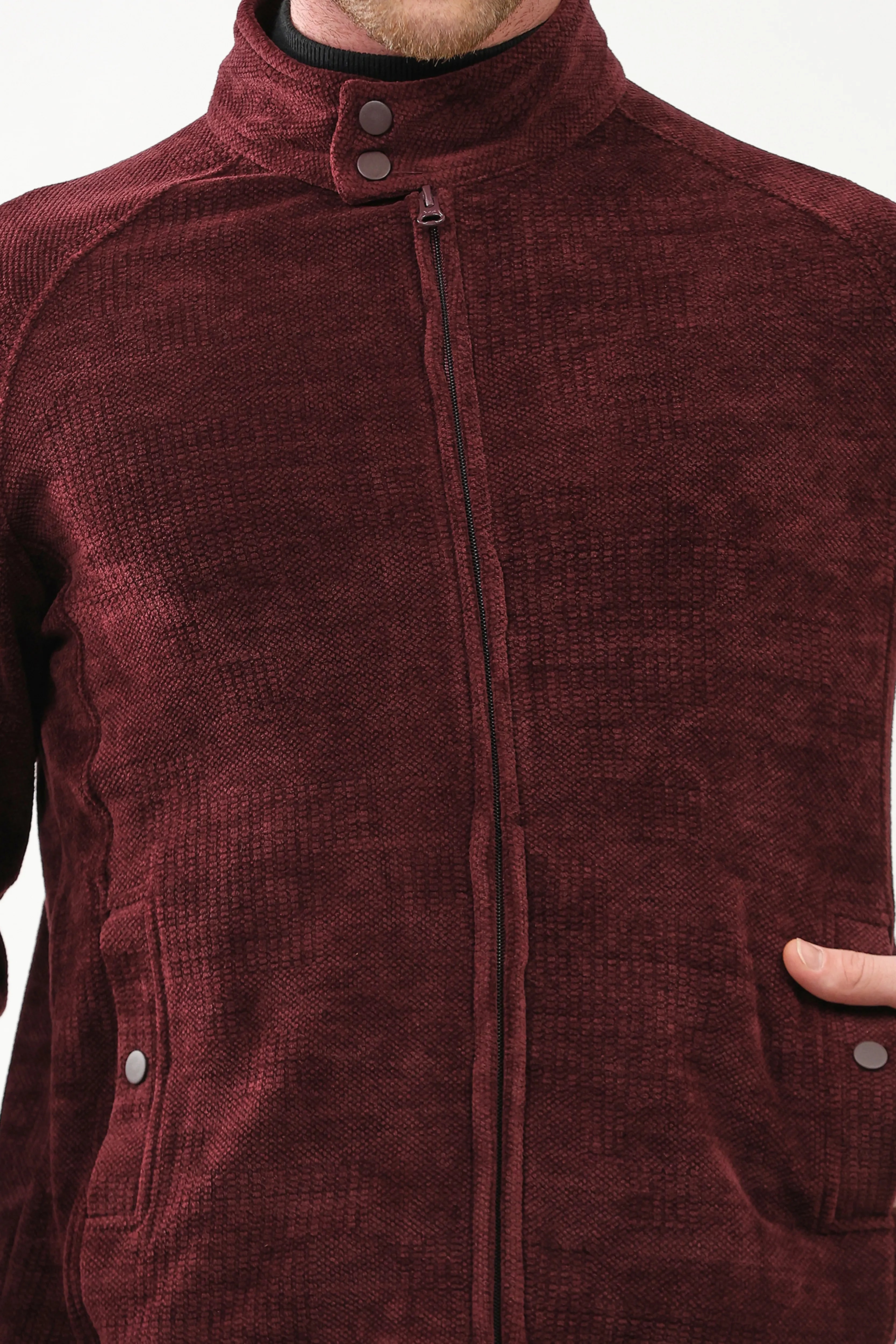 Wool-Blend Raglan Sleeve Jacket - Global Republic