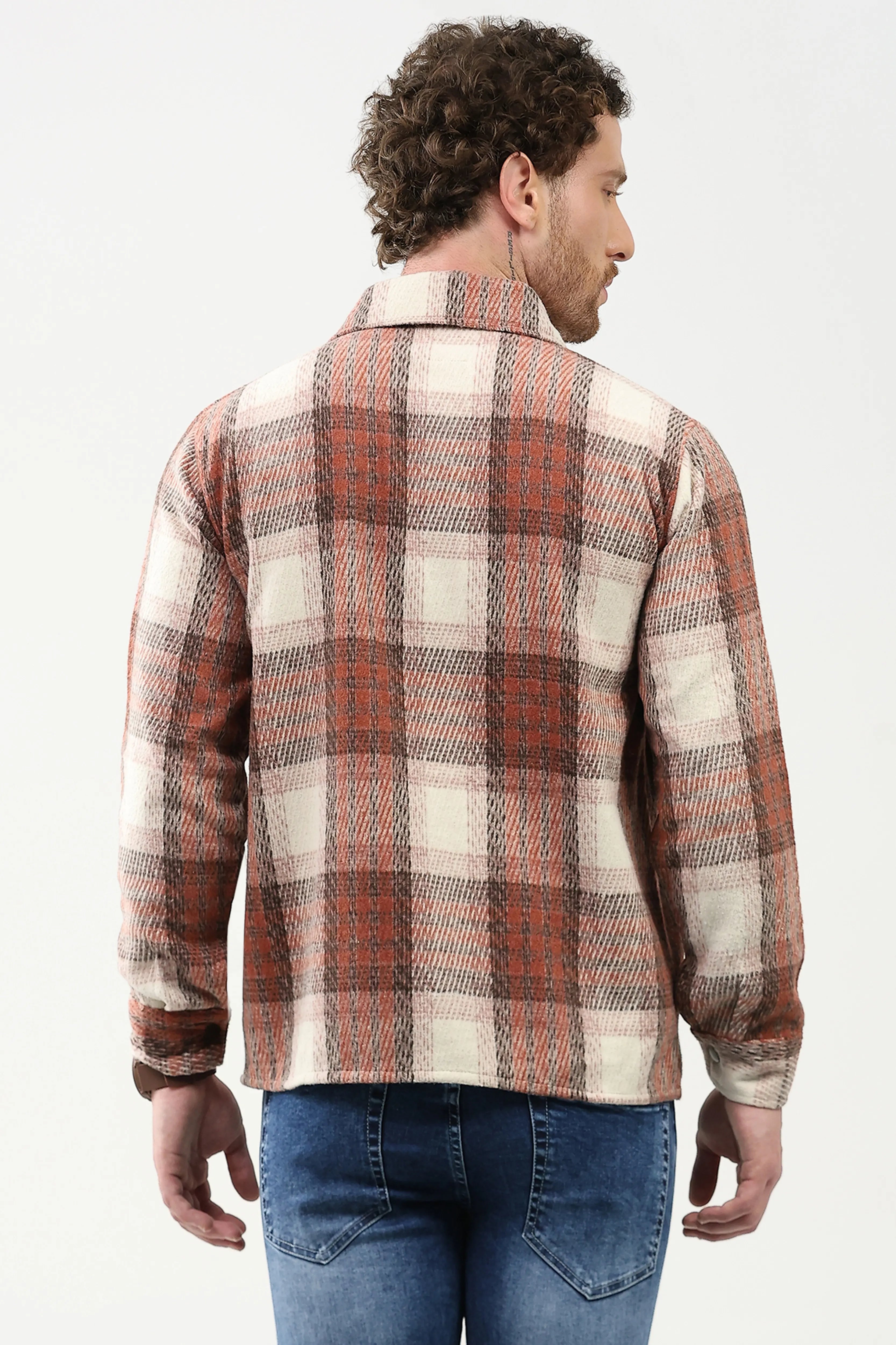Wool Blend Checked Shacket
