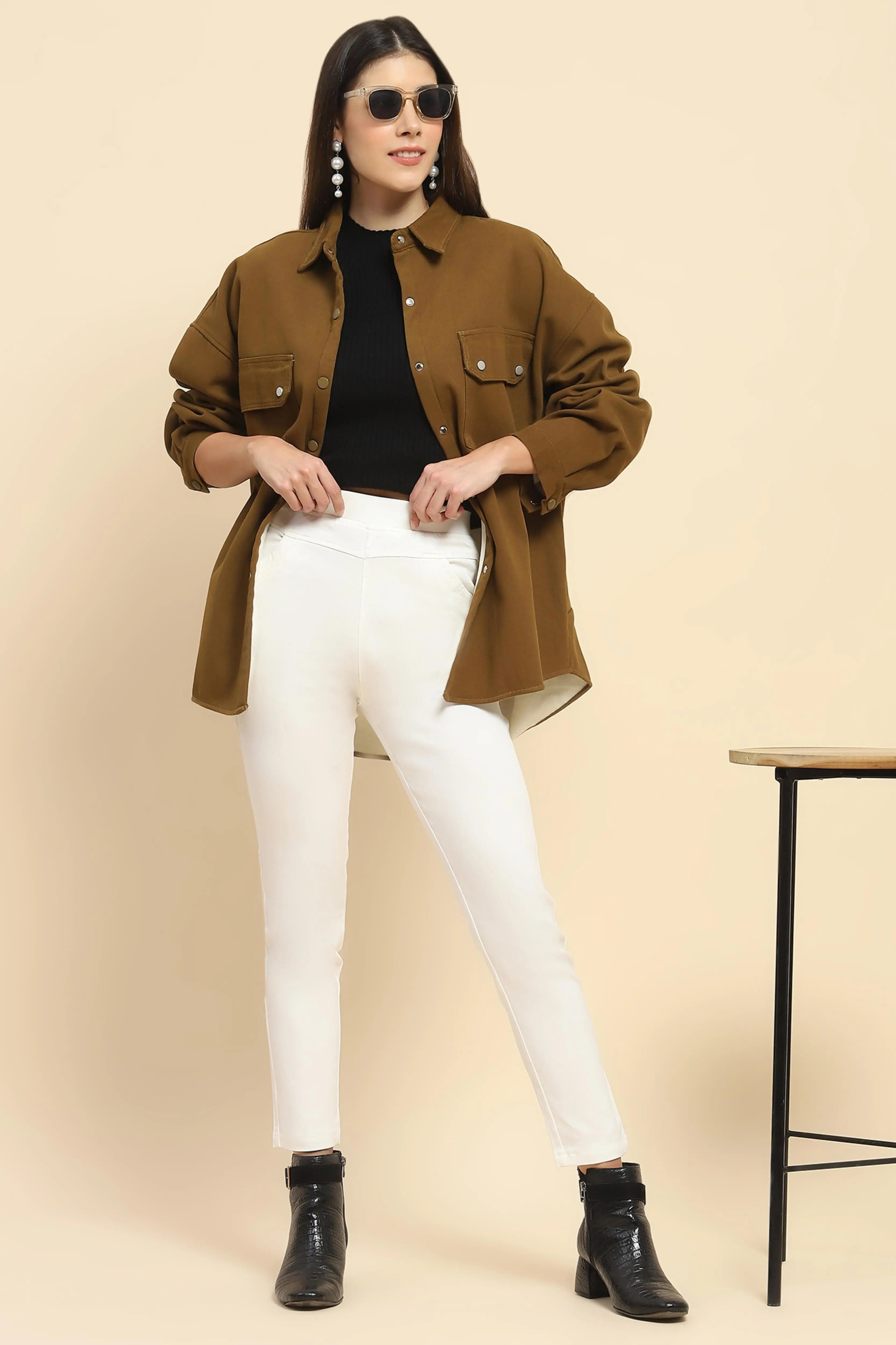 Brown Oversized Fleece Winter Shacket - Global Republic