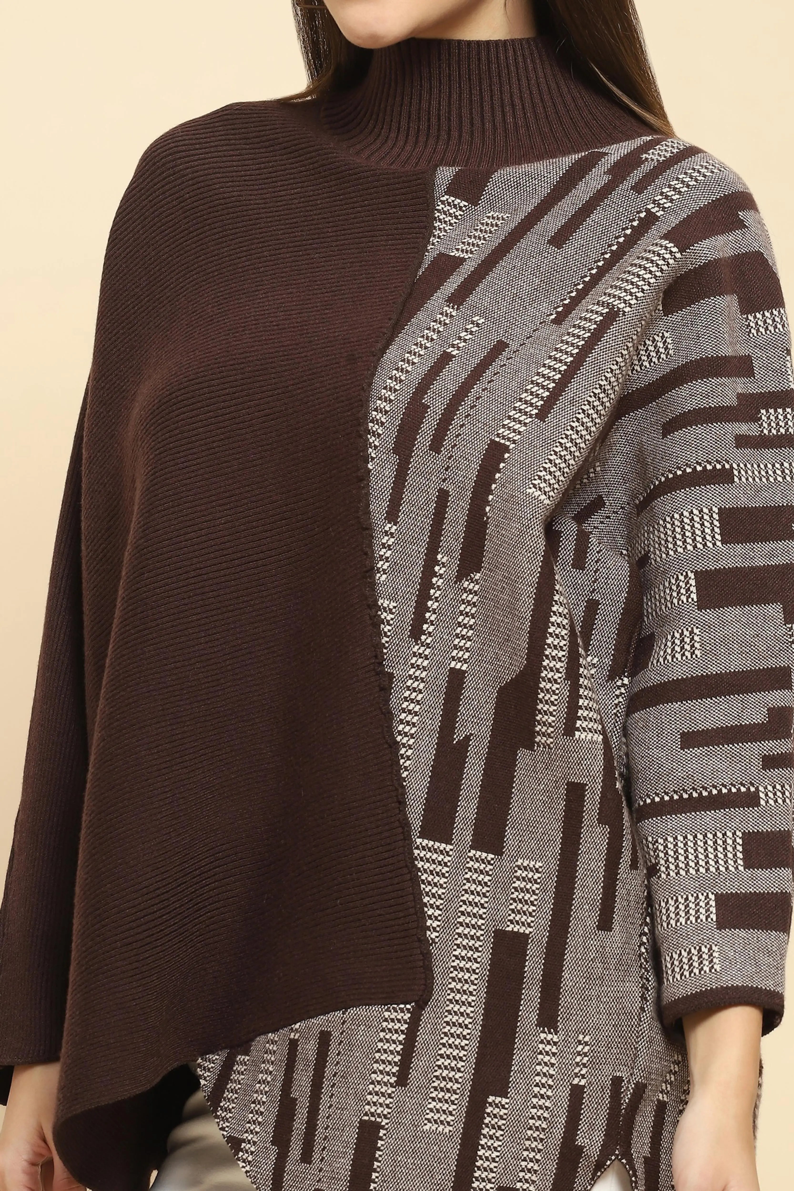 Brown Wool Blend Loose Fit Pullover - Global Republic