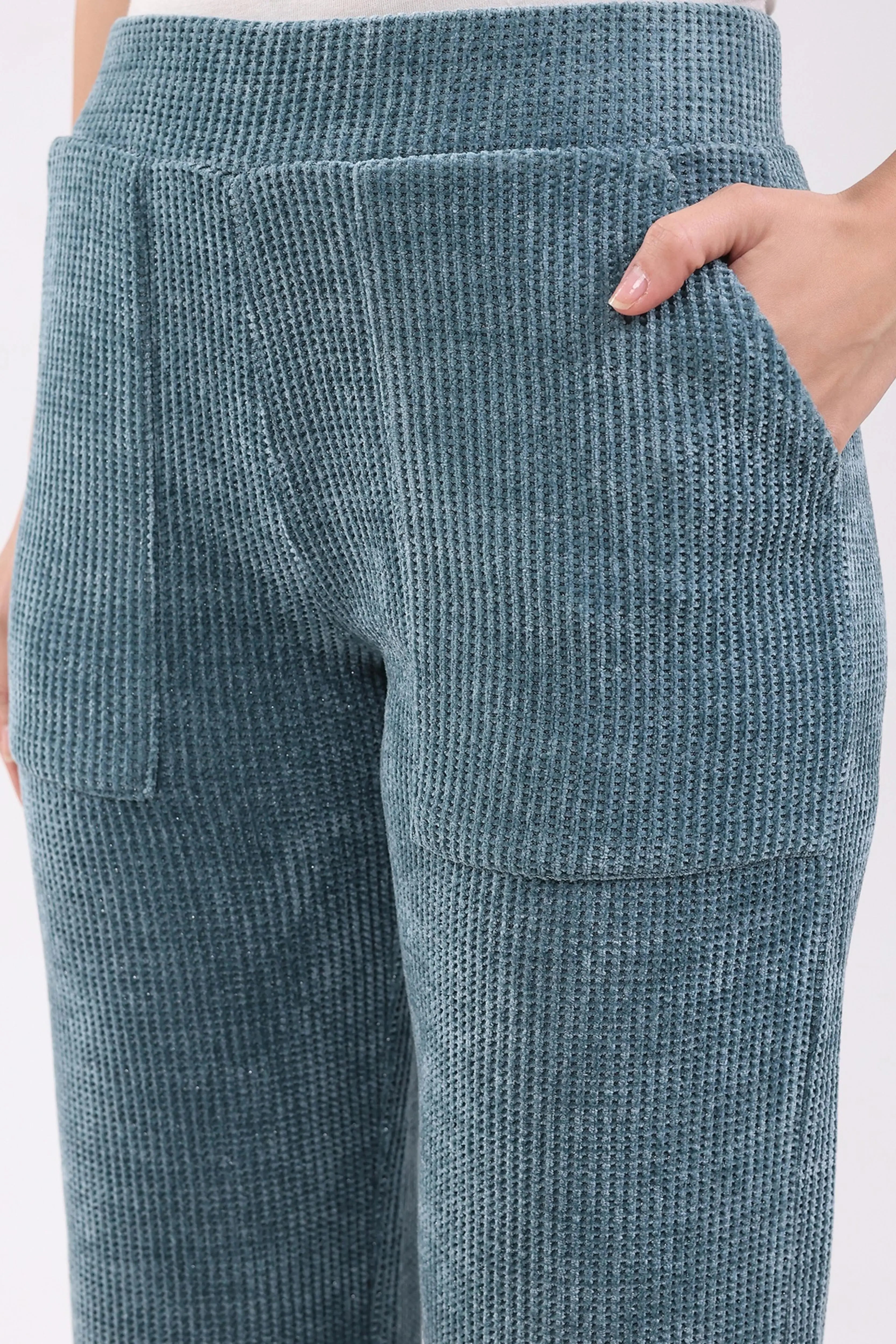 Blue Textured Winter Co-ord Set - Global Republic