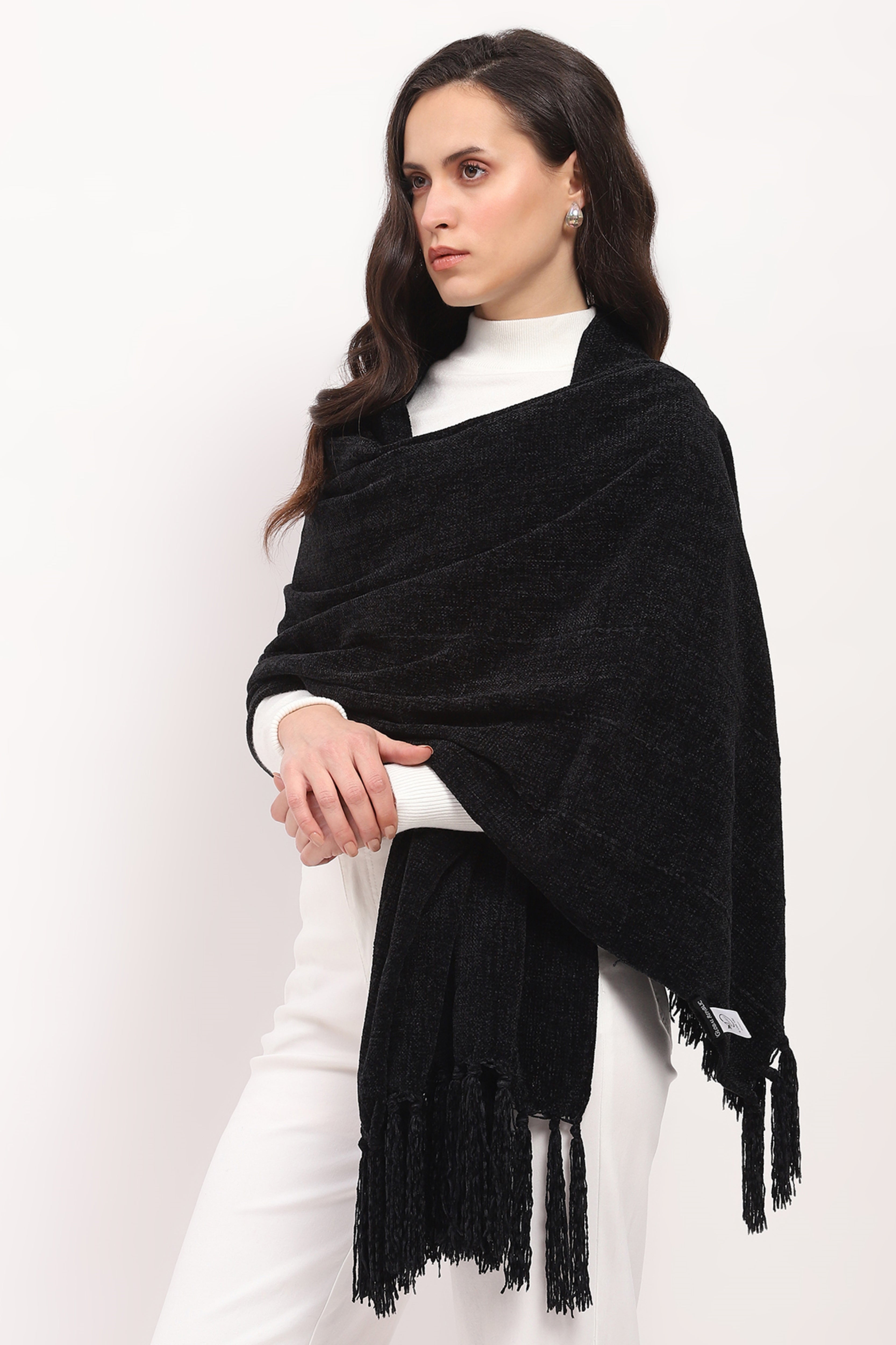 Black Luxury Winter Stole