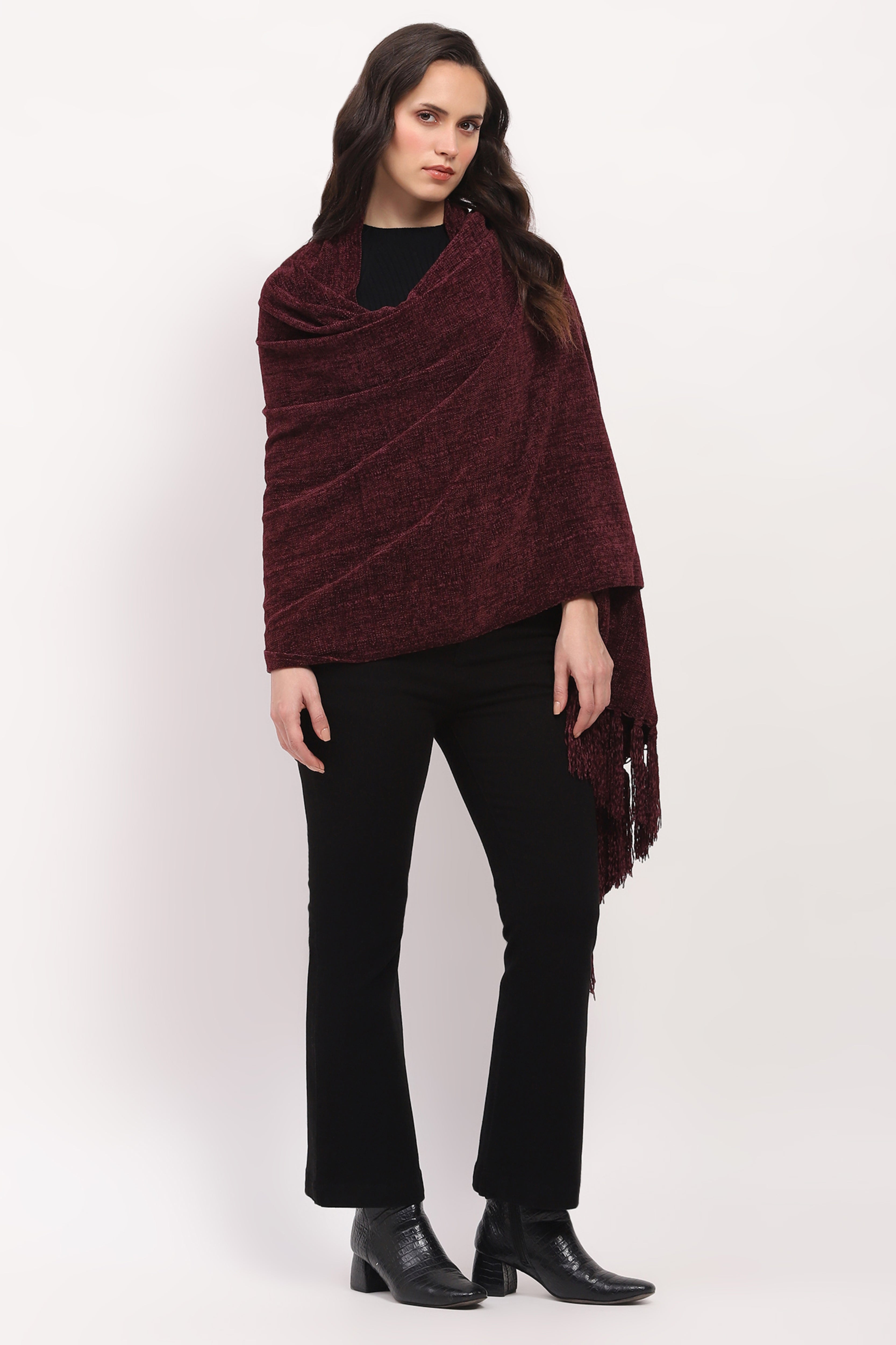 Maroon Luxury Winter Stole