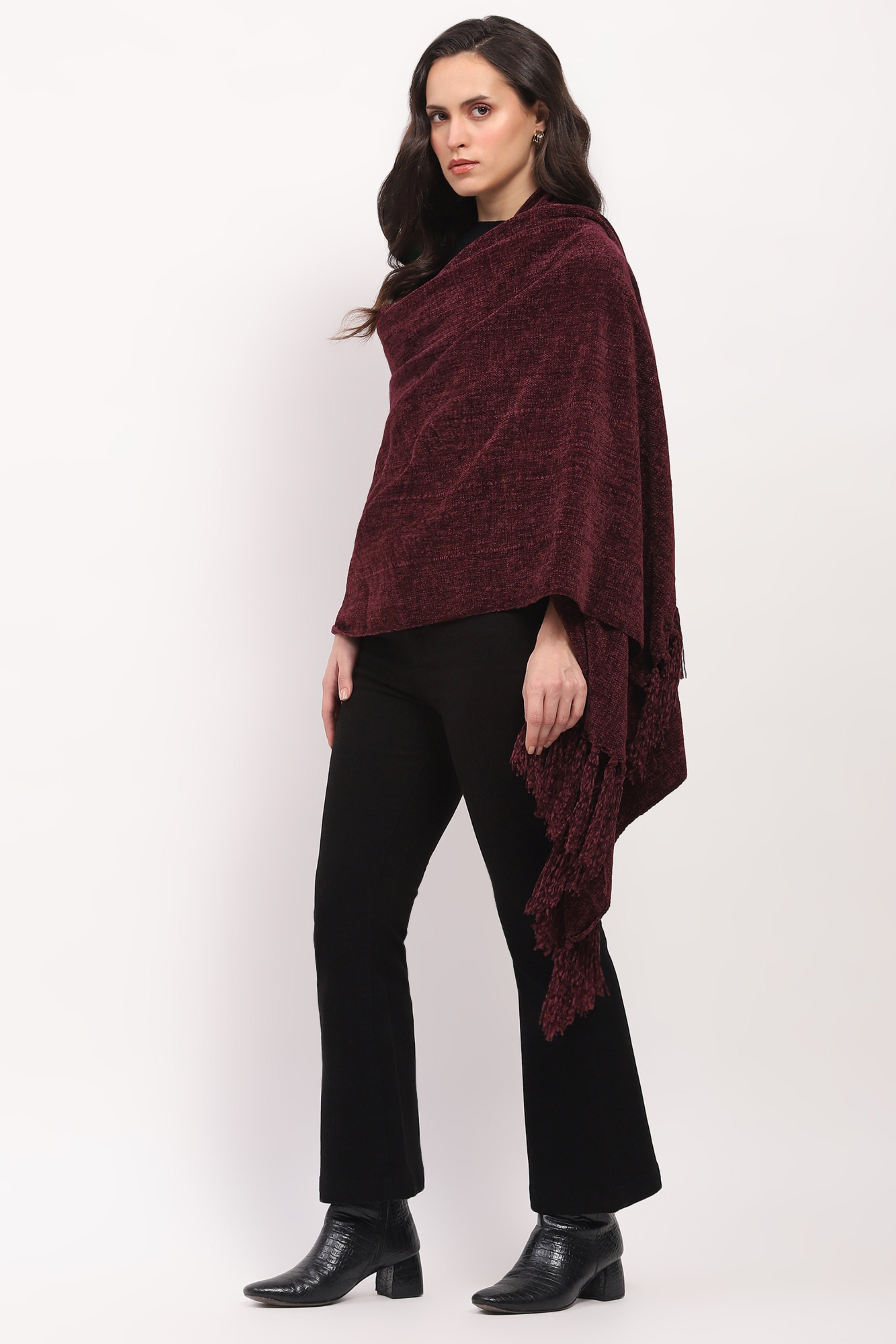 Maroon Luxury Winter Stole