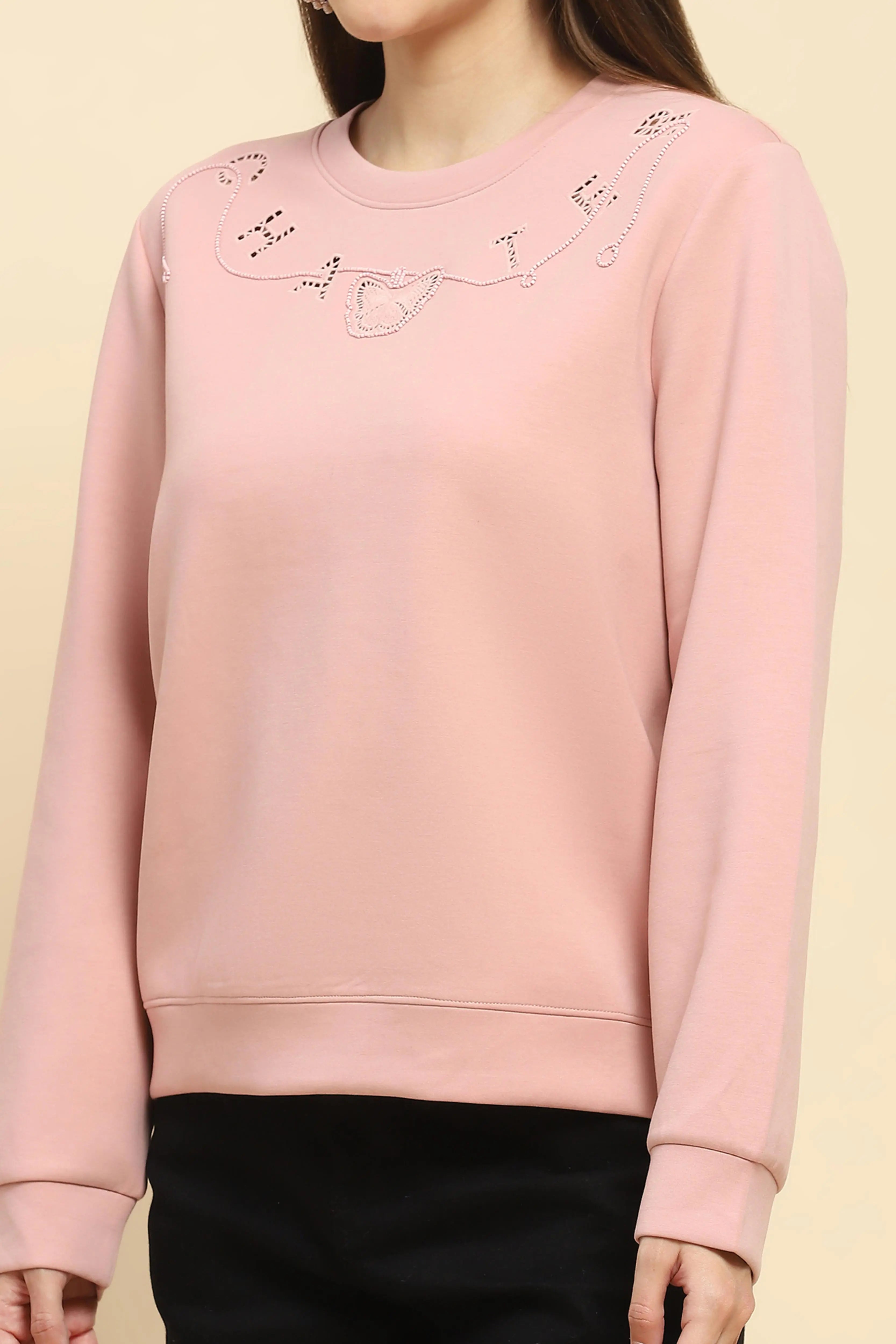Pink Embellished Sweatshirt - Global Republic