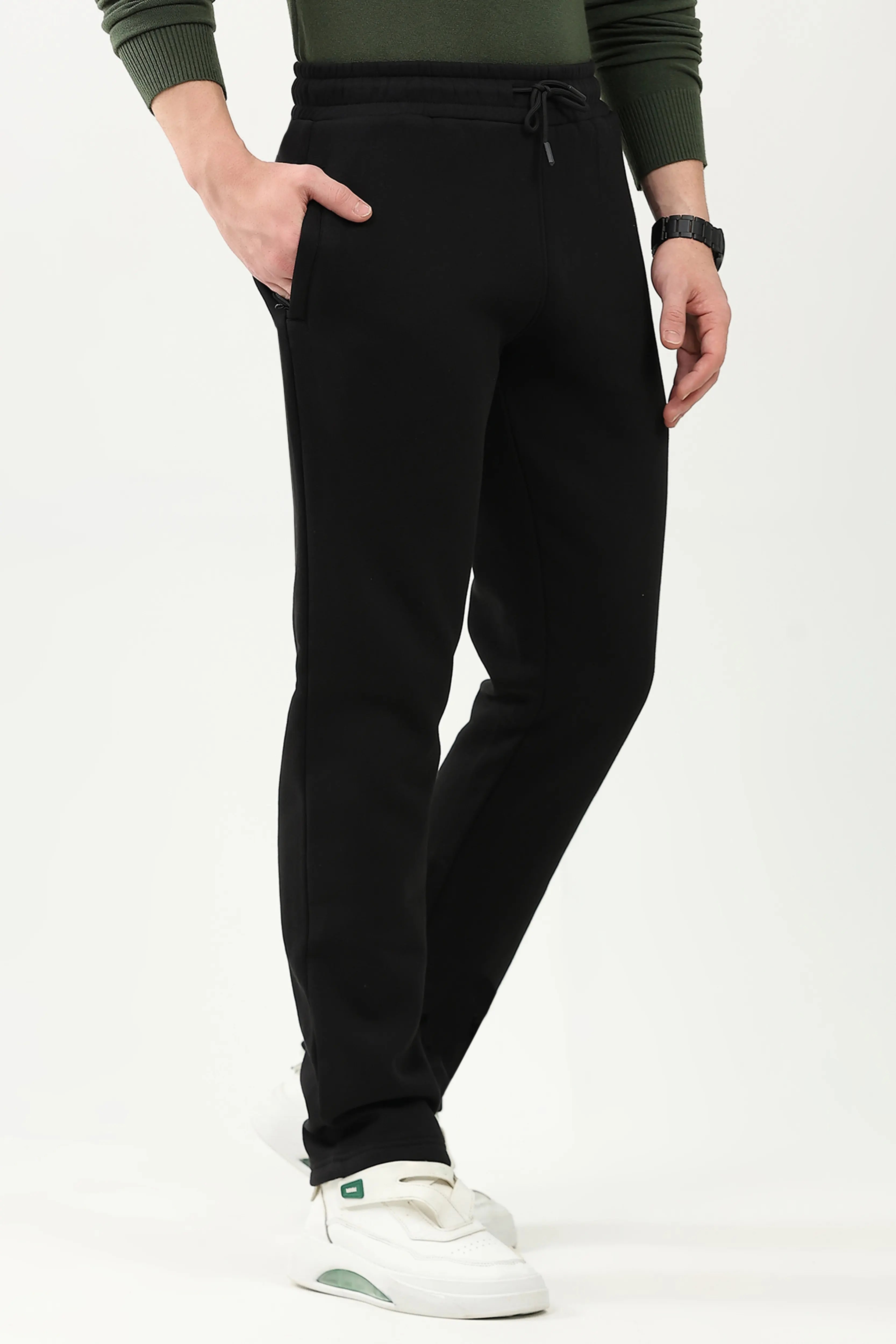 Cotton Fleece-Lined Casual Lower