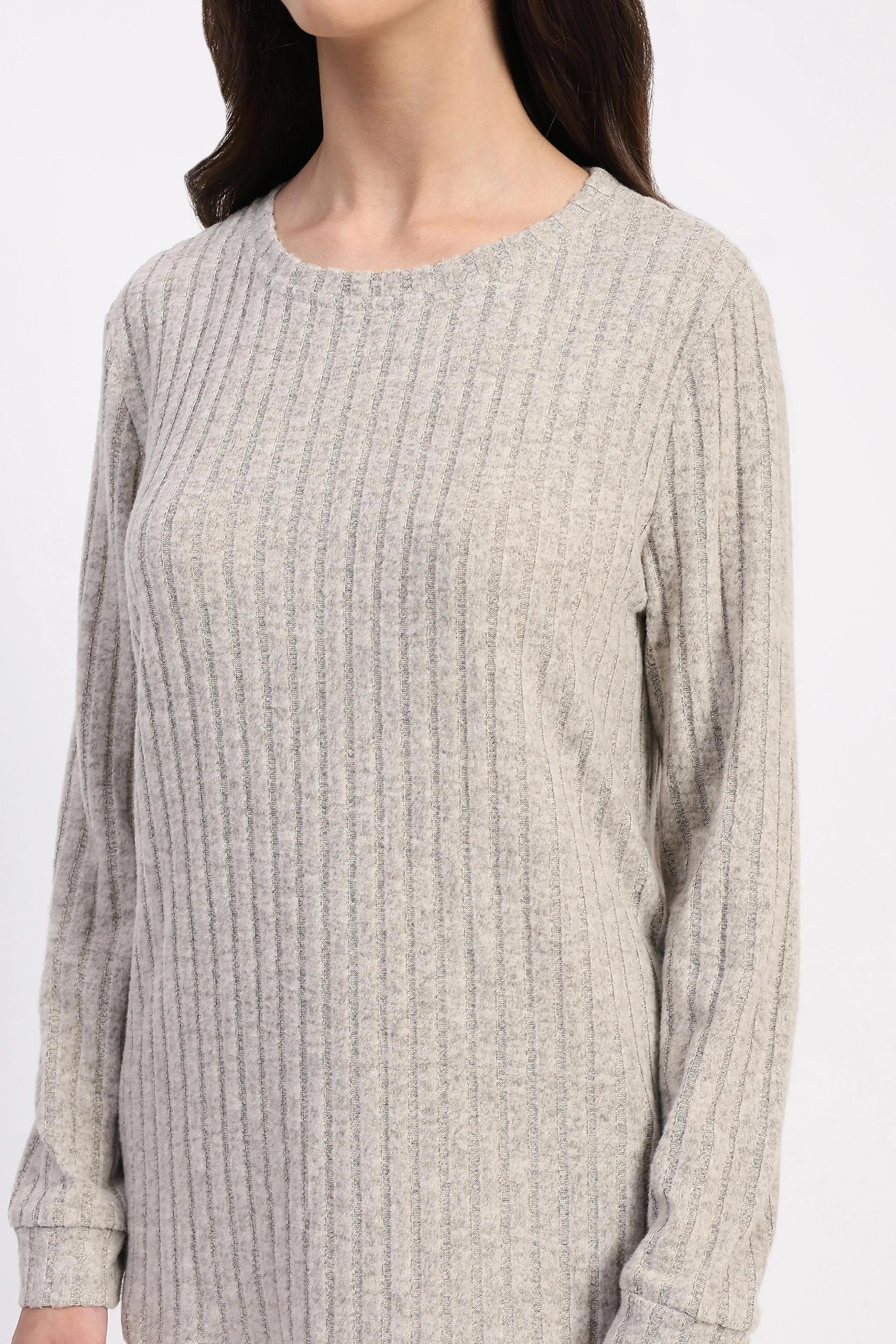 Self-Striped -Spandex Winter Loungewear - Global Republic