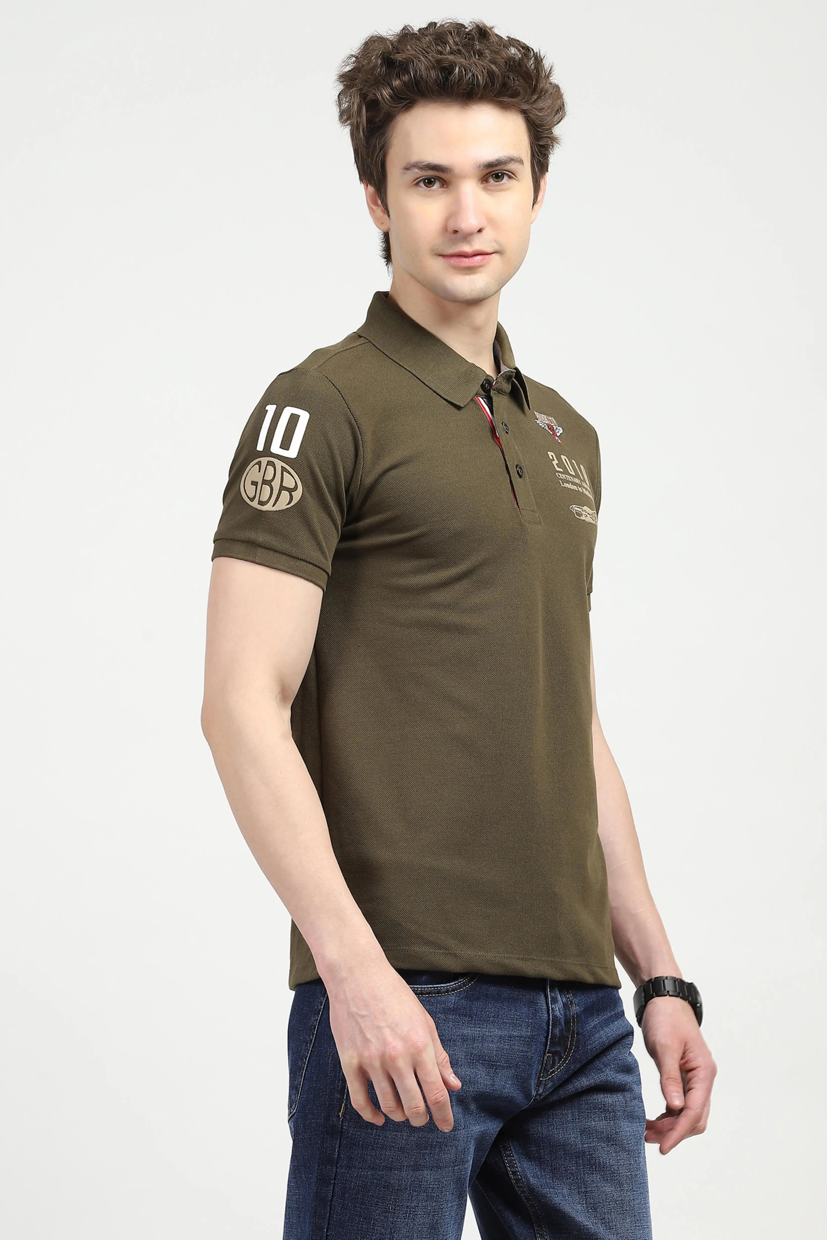 Olive Cotton Polo T-shirt - Global Republic